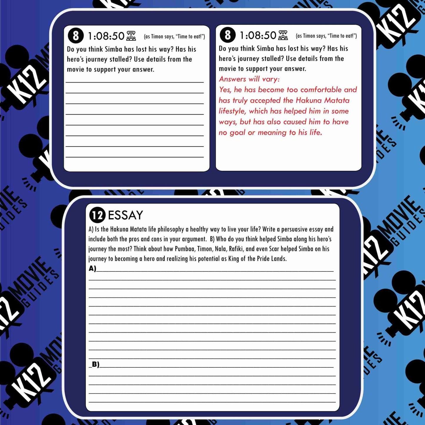 The Lion King *NEW* Movie Guide | Questions | Worksheet (PG - 2019) Free Sample
