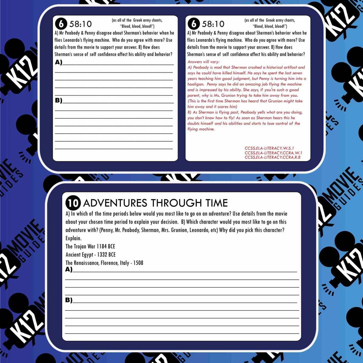 Mr. Peabody & Sherman Movie Guide | Worksheet | Questions | Google Slides (PG - 2014) Sample