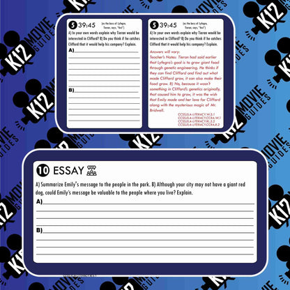 Clifford Movie Guide | Worksheet | Questions | Google Slides (PG - 2021) Sample