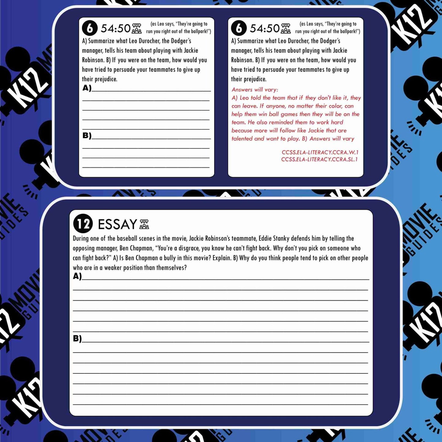 42: Jackie Robinson Movie Guide | Worksheet | Questions | Google (PG13 - 2013) Sample