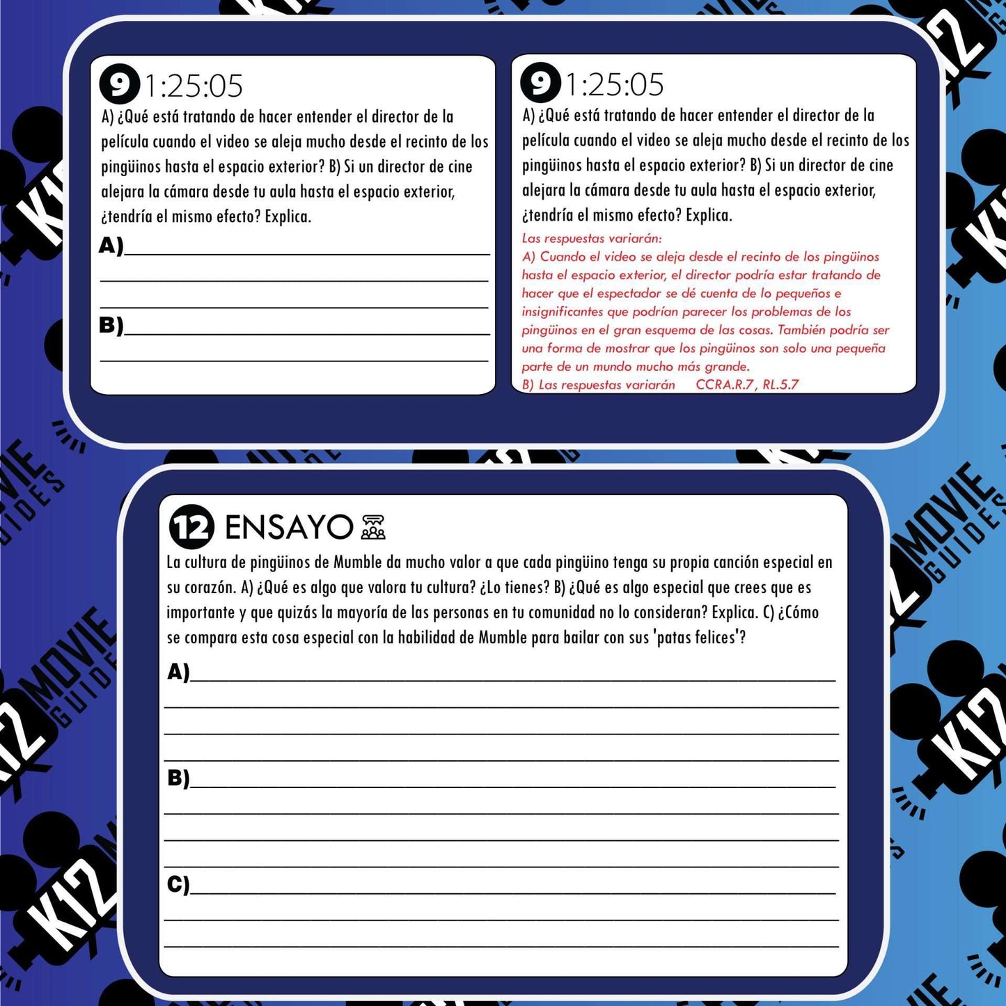 Happy Feet Movie Guide in Spanish | Español (PG - 2006) Sample