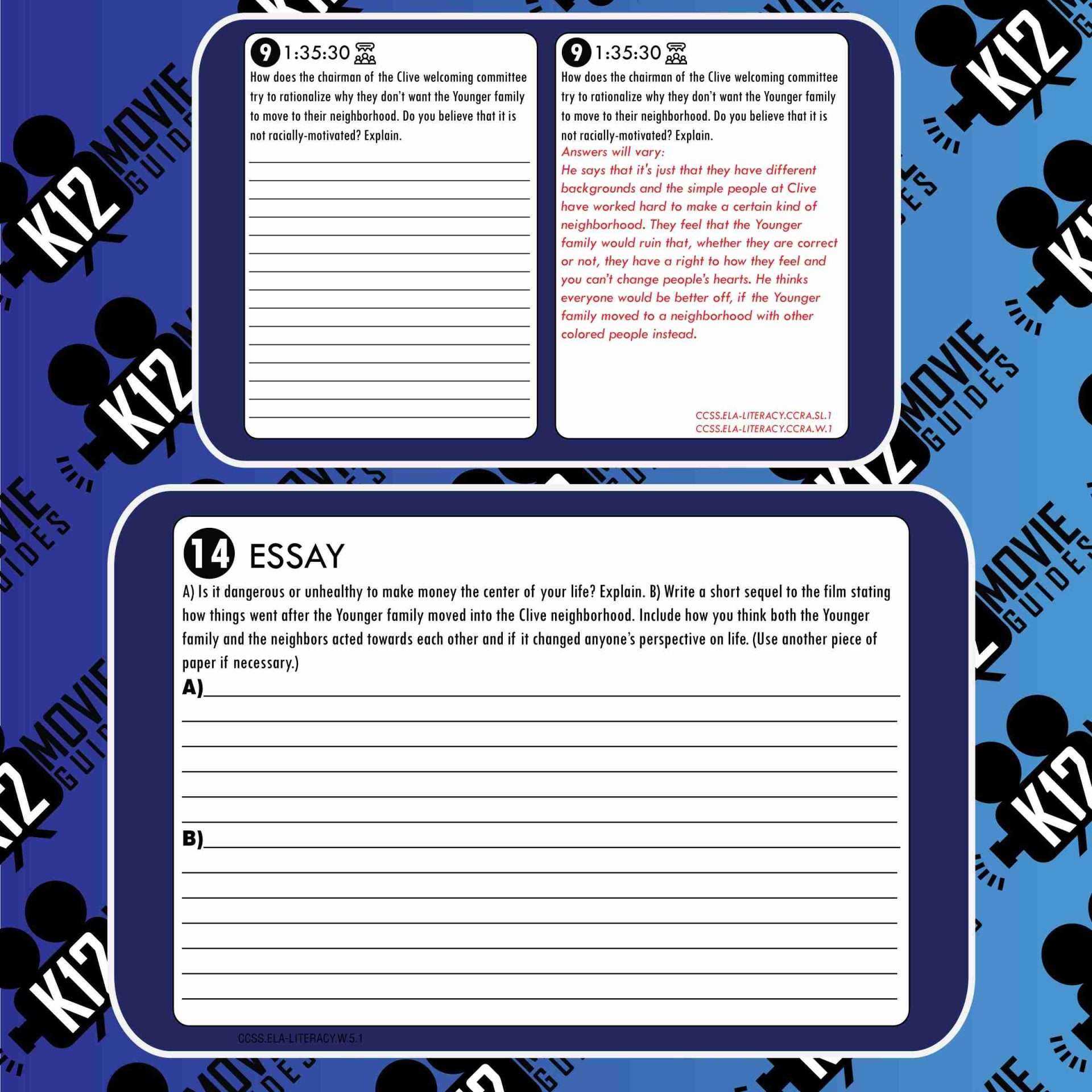A Raisin in the Sun Movie Guide | Questions | Worksheet | Google (NR - 1961) Free Sample