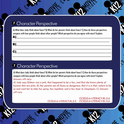 Teach CCSS | Character Study | Perspective with short clip from Zootopia (2016) | Sample