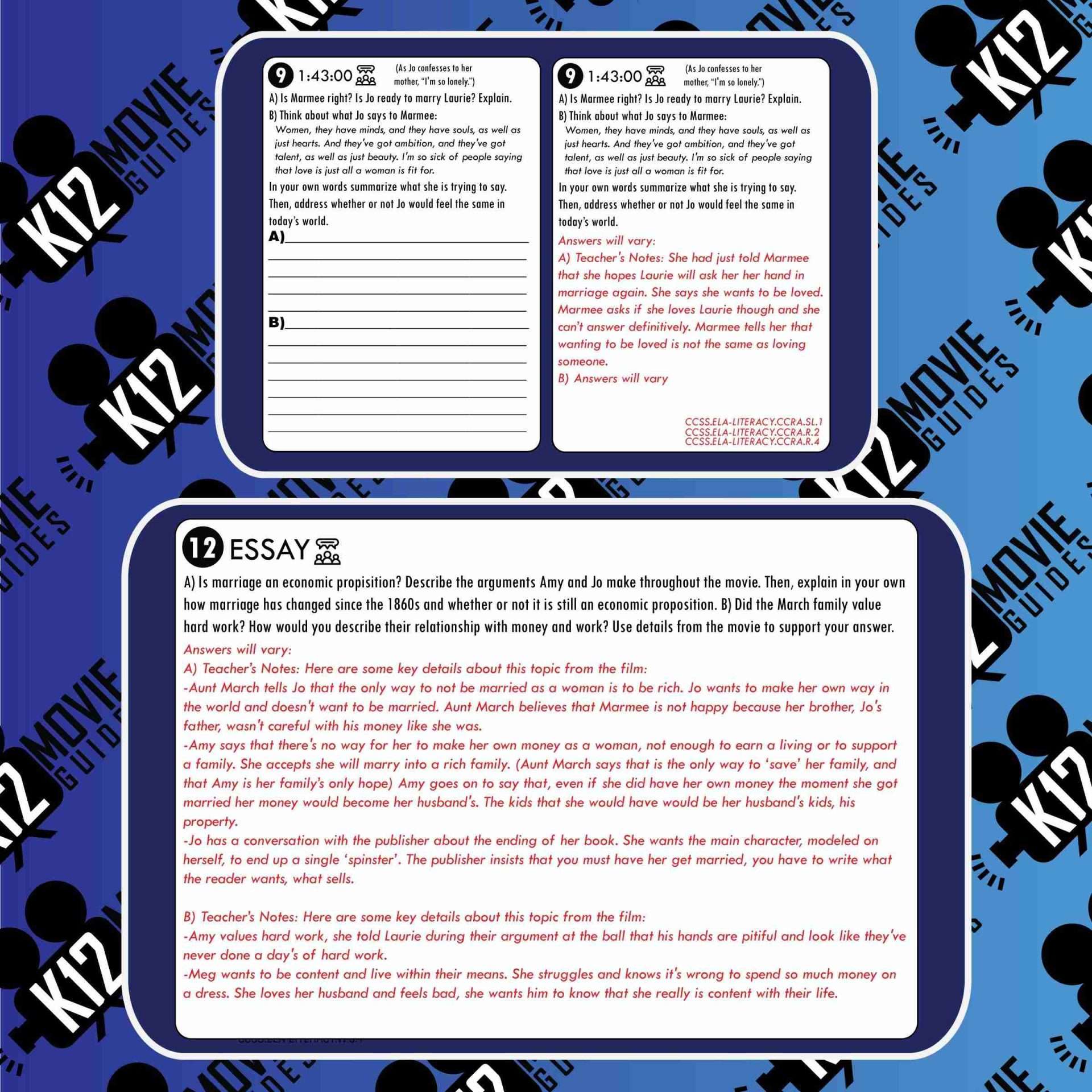 Little Women Movie Guide | Questions | Worksheet (PG - 2019) Free Sample