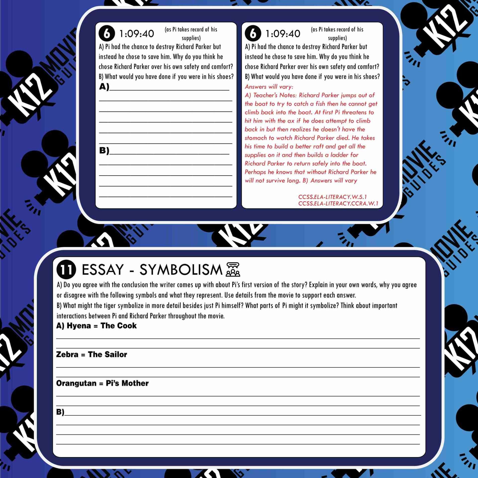 Life of Pi Movie Guide | Worksheet | Google Slides (PG - 2012) Sample