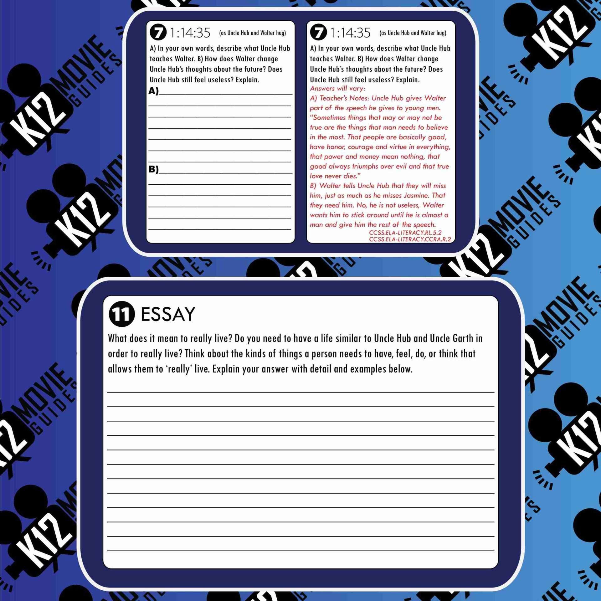 Secondhand Lions Movie Guide | Worksheet | Questions | Google Forms (PG - 2003) Sample