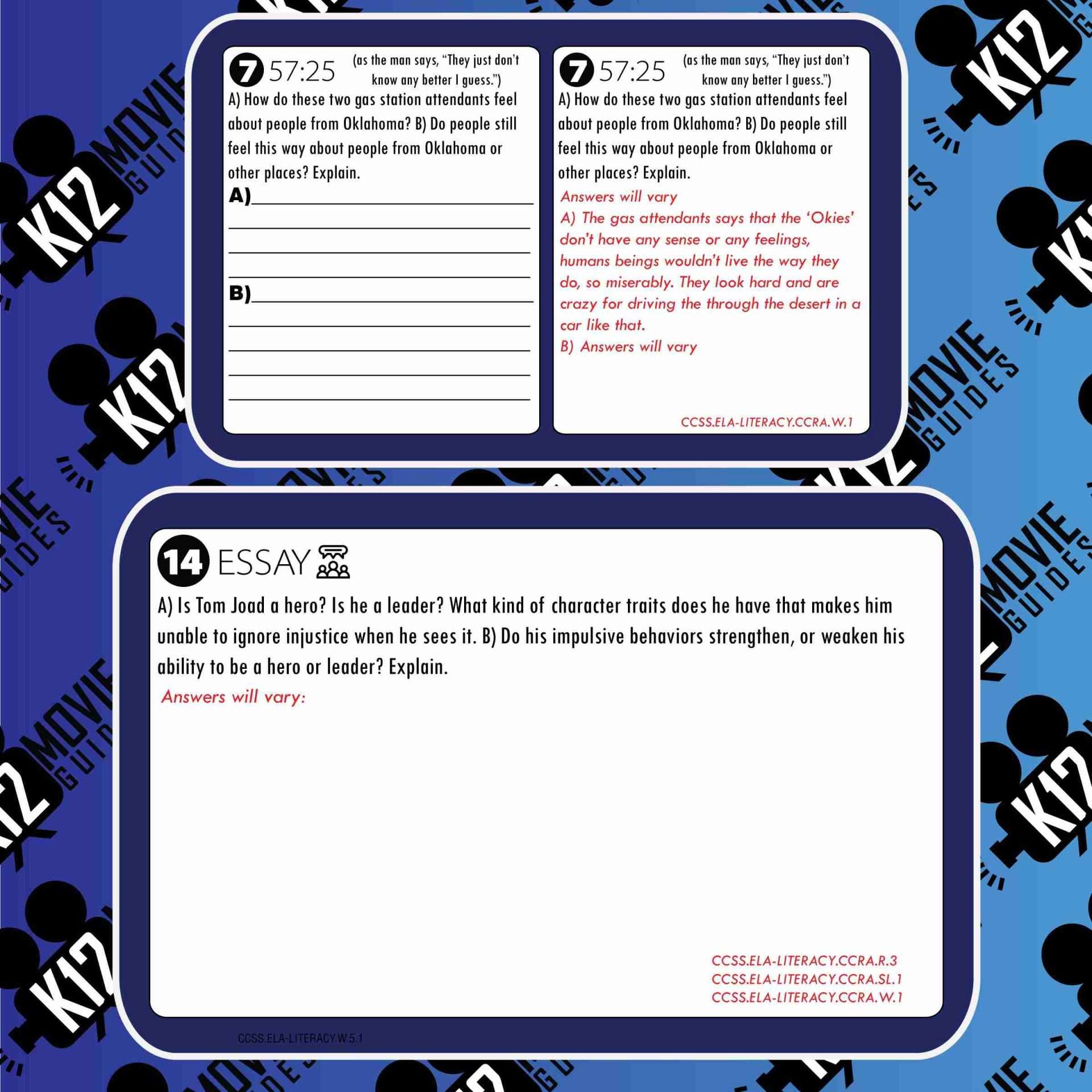 The Grapes of Wrath Movie Guide | Questions | Worksheet | Google Form (1940) Free Sample