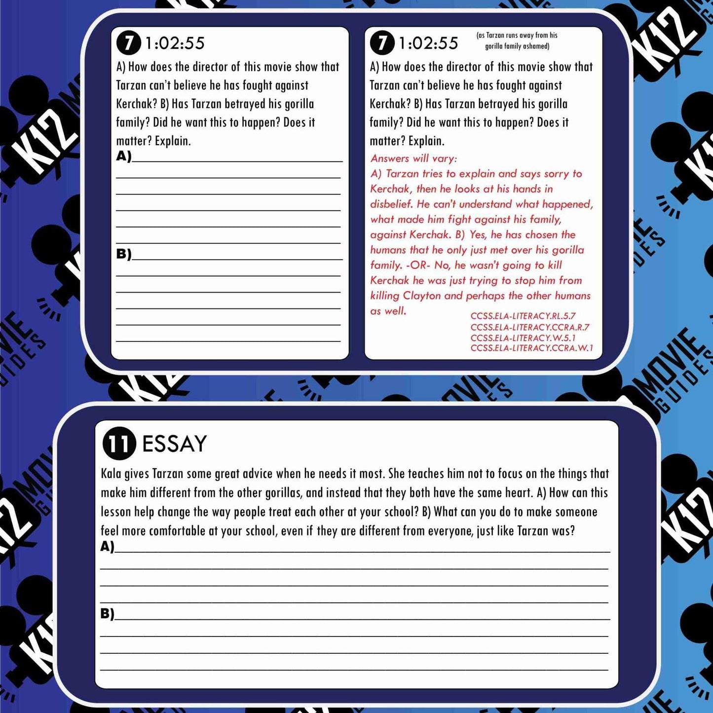 Tarzan Movie Guide | Worksheet | Questions | Google Slides (G - 1999) Sample
