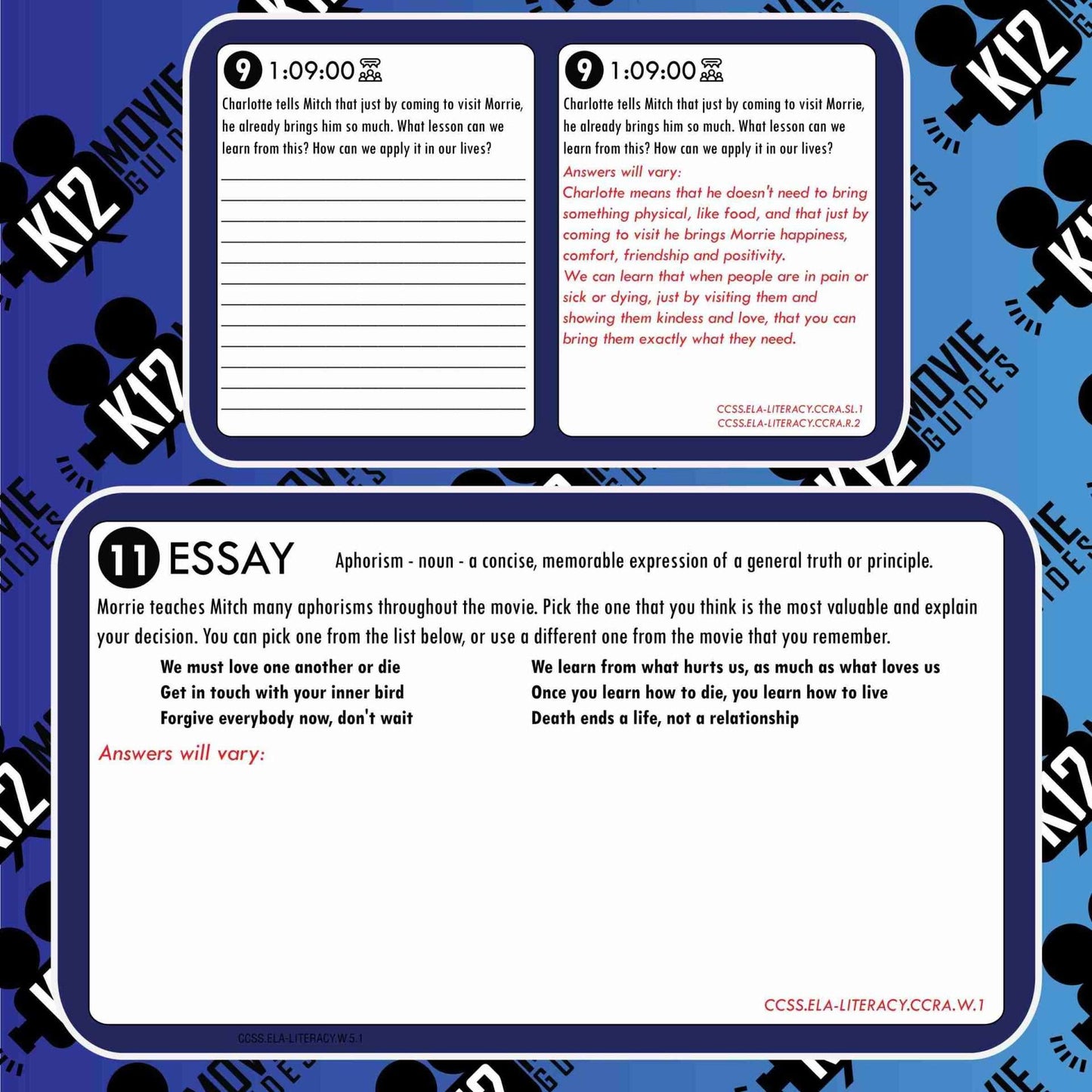 Tuesdays With Morrie Movie Guide | Questions | Worksheet (TV - 1999) Free Sample