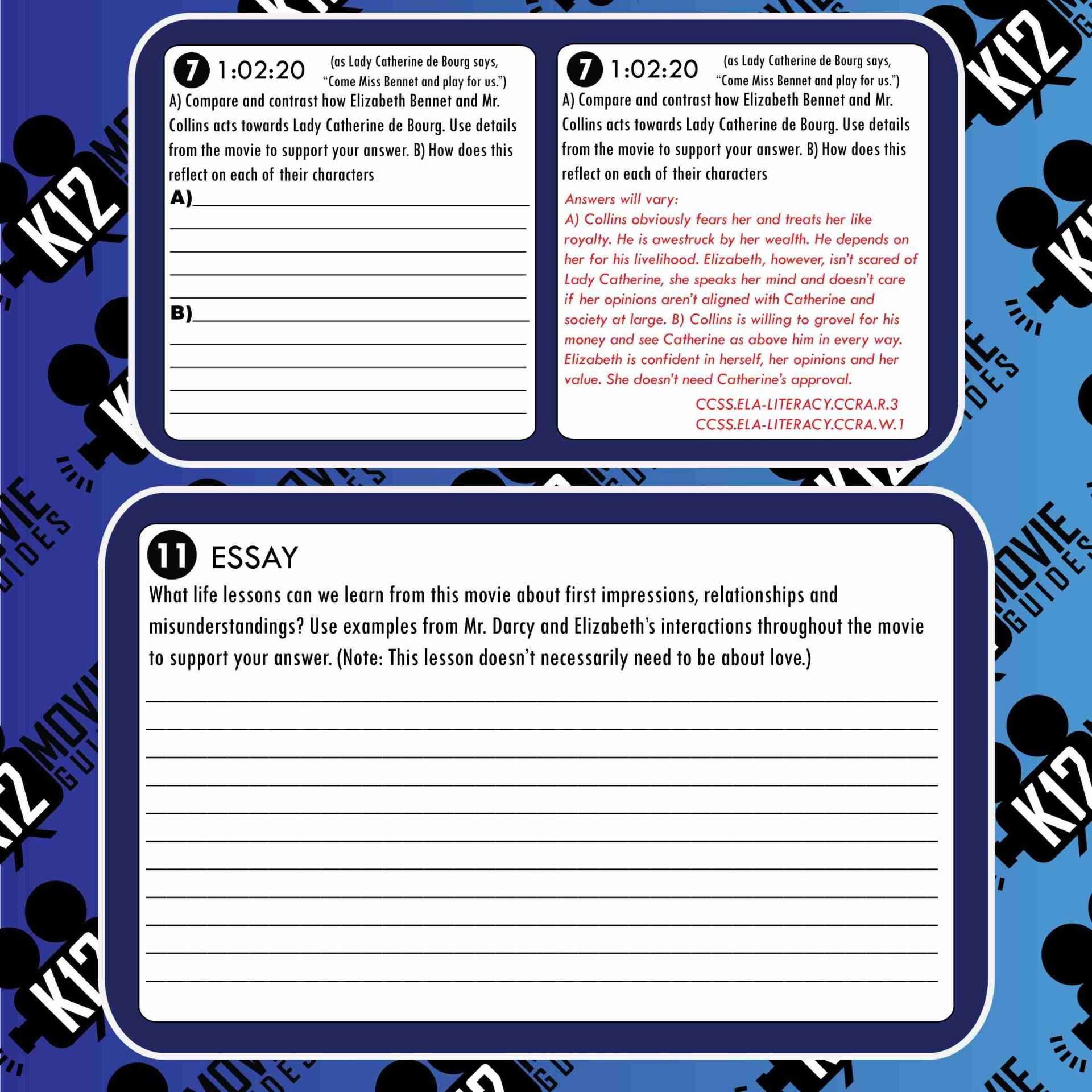 Pride and Prejudice Movie Guide | Worksheet | Questions | Google Classroom (PG - 2005) Sample
