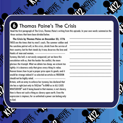 Liberty's Kids | American Crisis Episode 18 (E18) - Movie Guide | Worksheet Free Sample