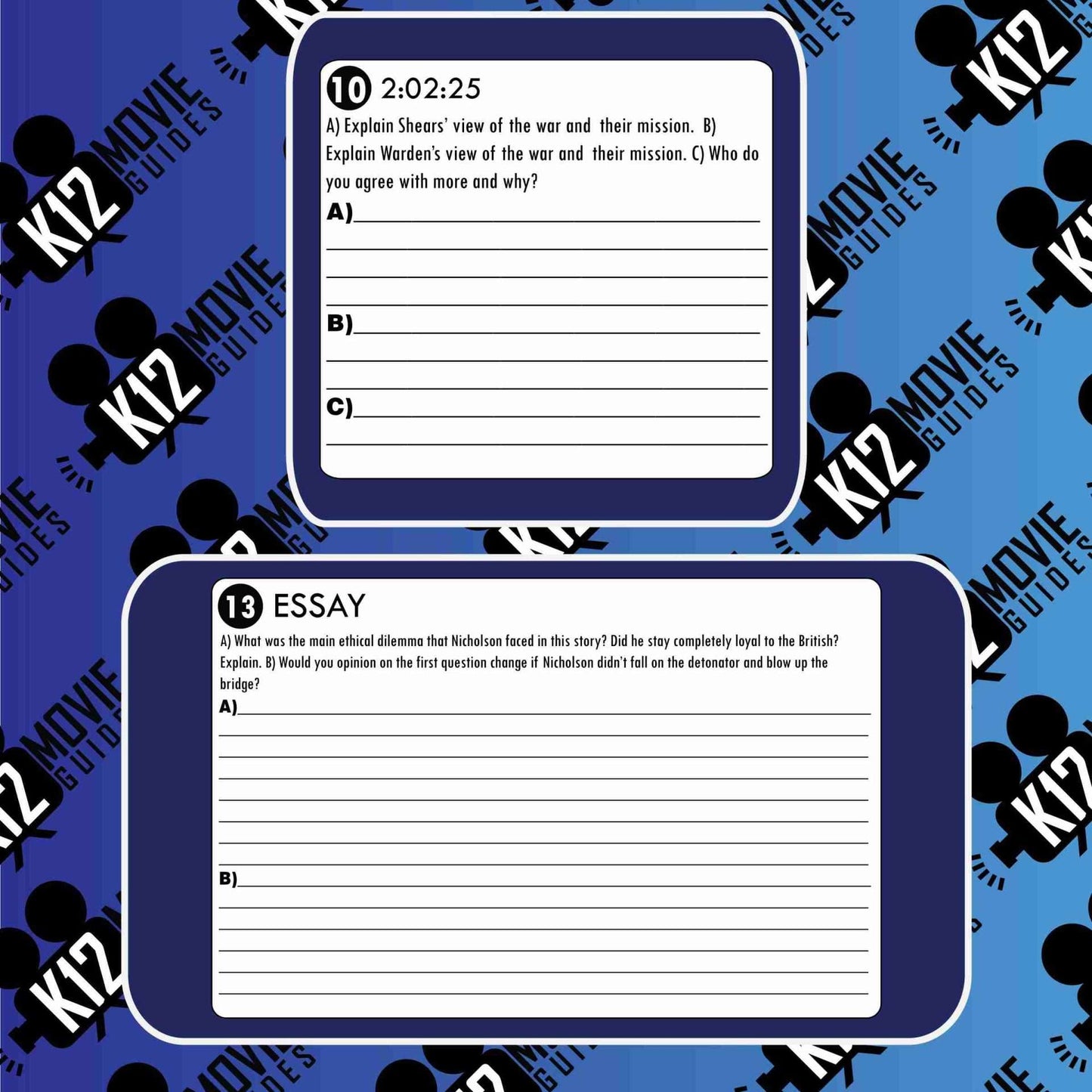 The Bridge on the River Kwai Movie Guide | Questions | Worksheet (PG - 1957) Sample