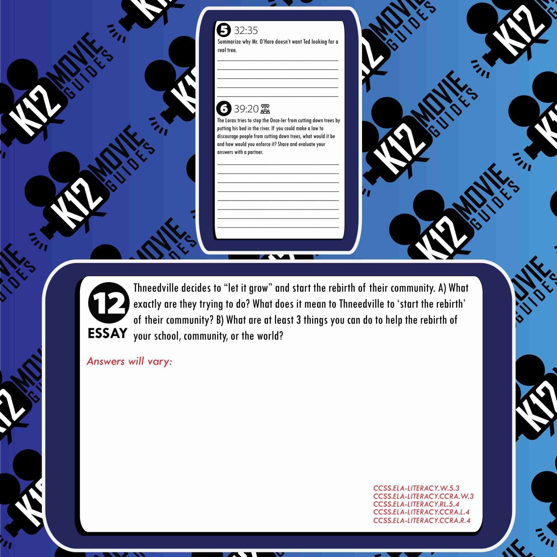 The Lorax Movie Guide | Questions | Worksheet (PG - 2012) Free Sample