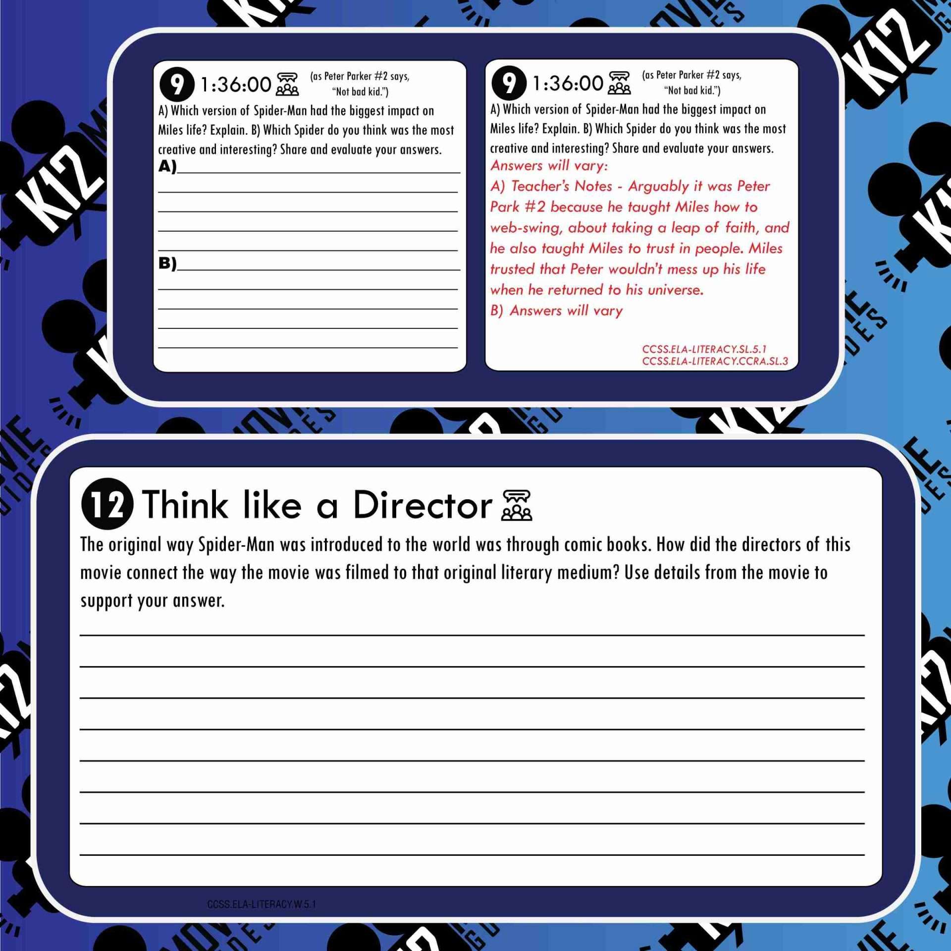 Spider-Man: Into the Spider-Verse Movie Guide | Worksheet (PG - 2018) Free Sample