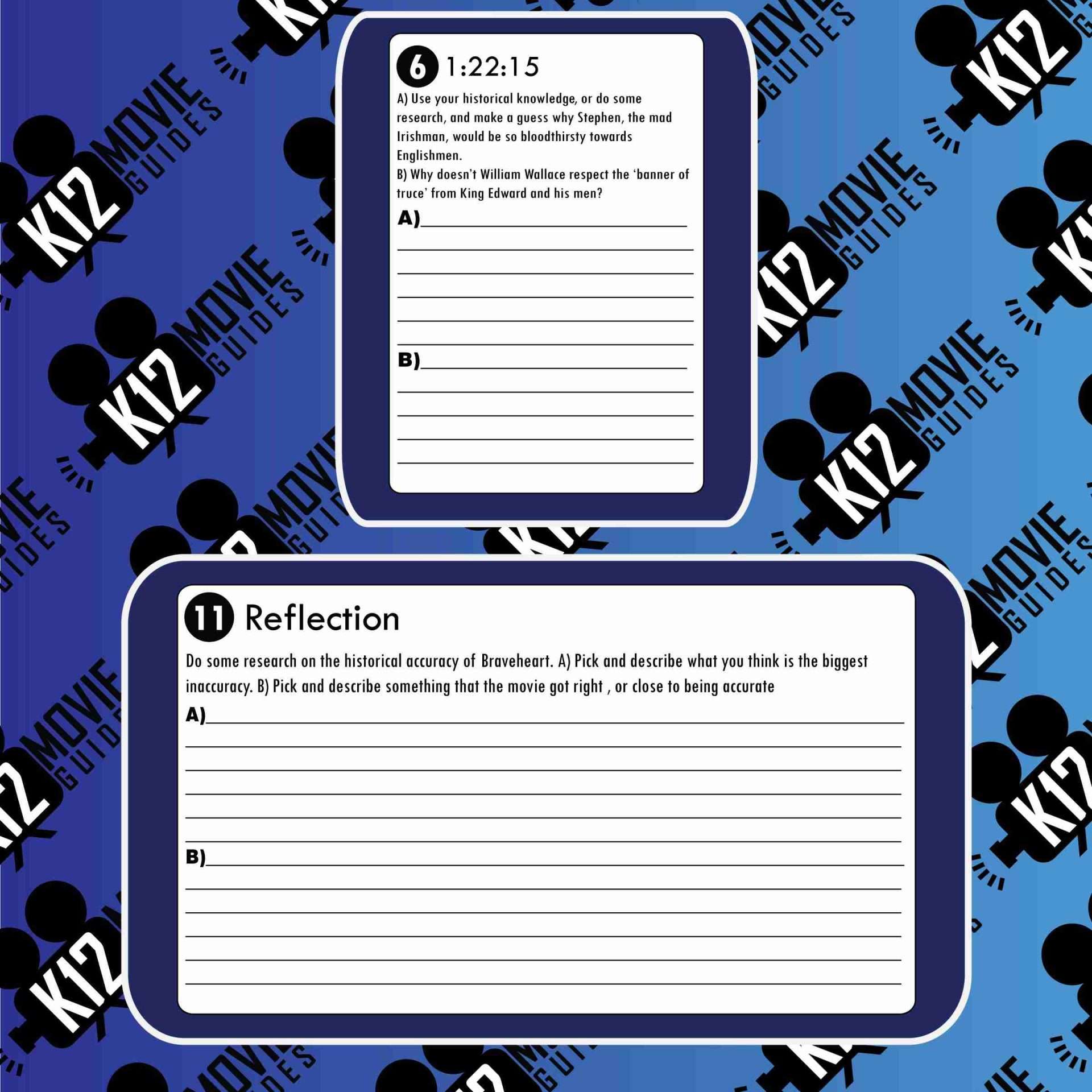Braveheart Movie Guide | Questions | Worksheet (R - 1995) Sample