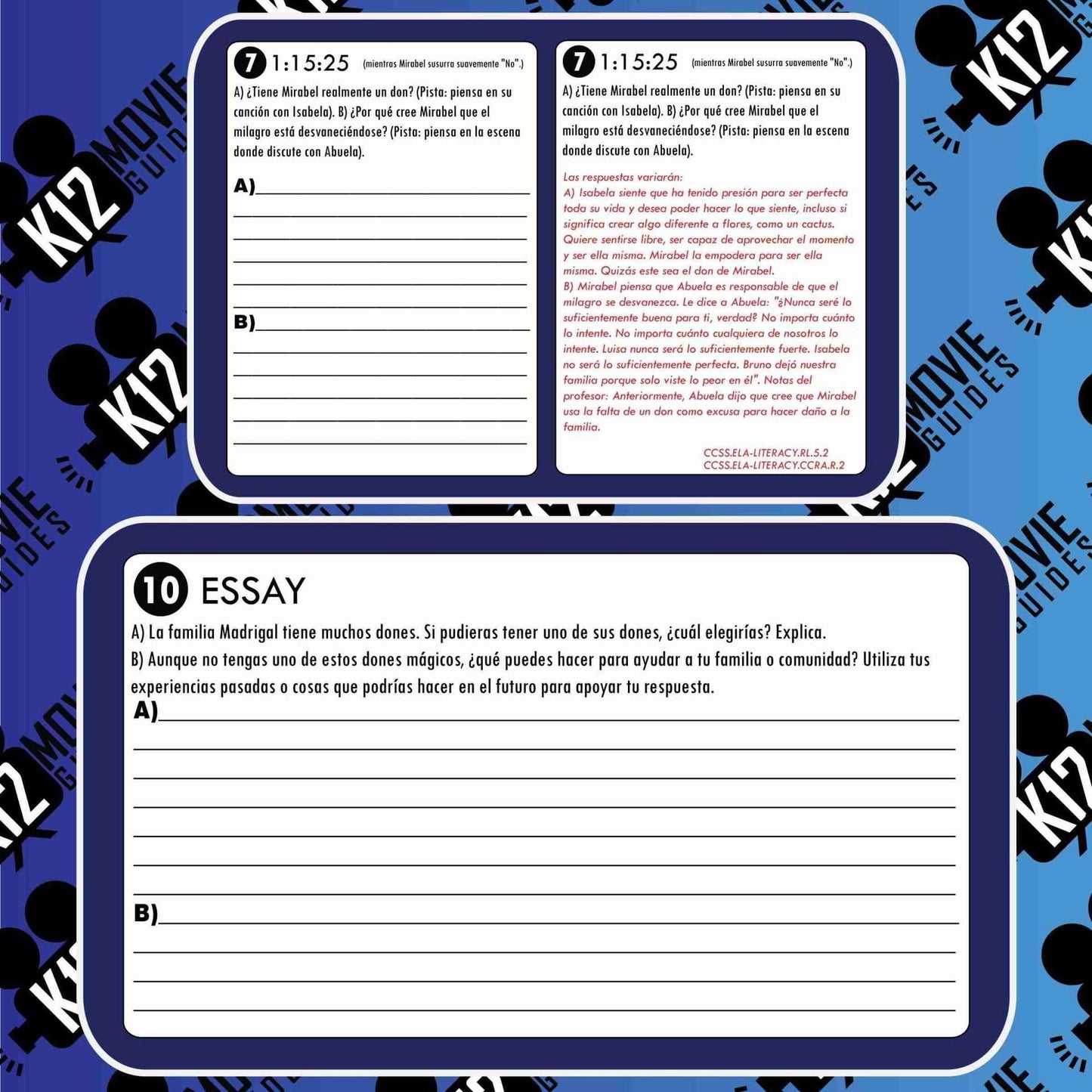 Encanto Movie Guide in Spanish | Español | Worksheet | Questions (PG - 2021) Sample