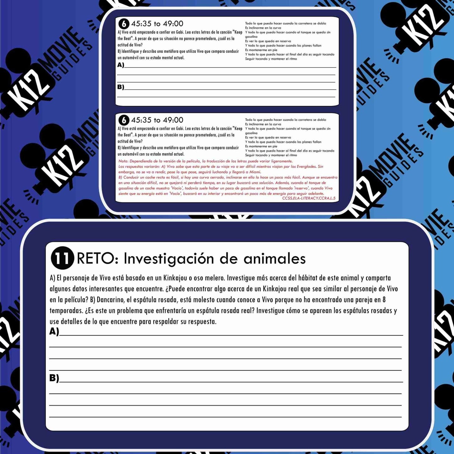 Vivo Movie Guide in Spanish | Español | Google Slides (PG - 2021) Sample