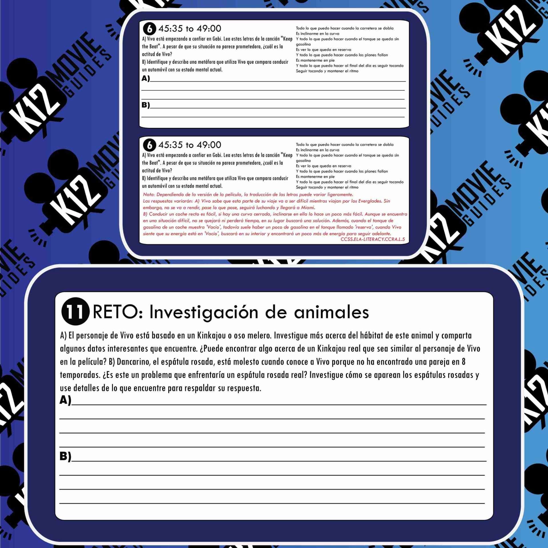 Vivo Movie Guide in Spanish | Español | Google Slides (PG - 2021) Sample