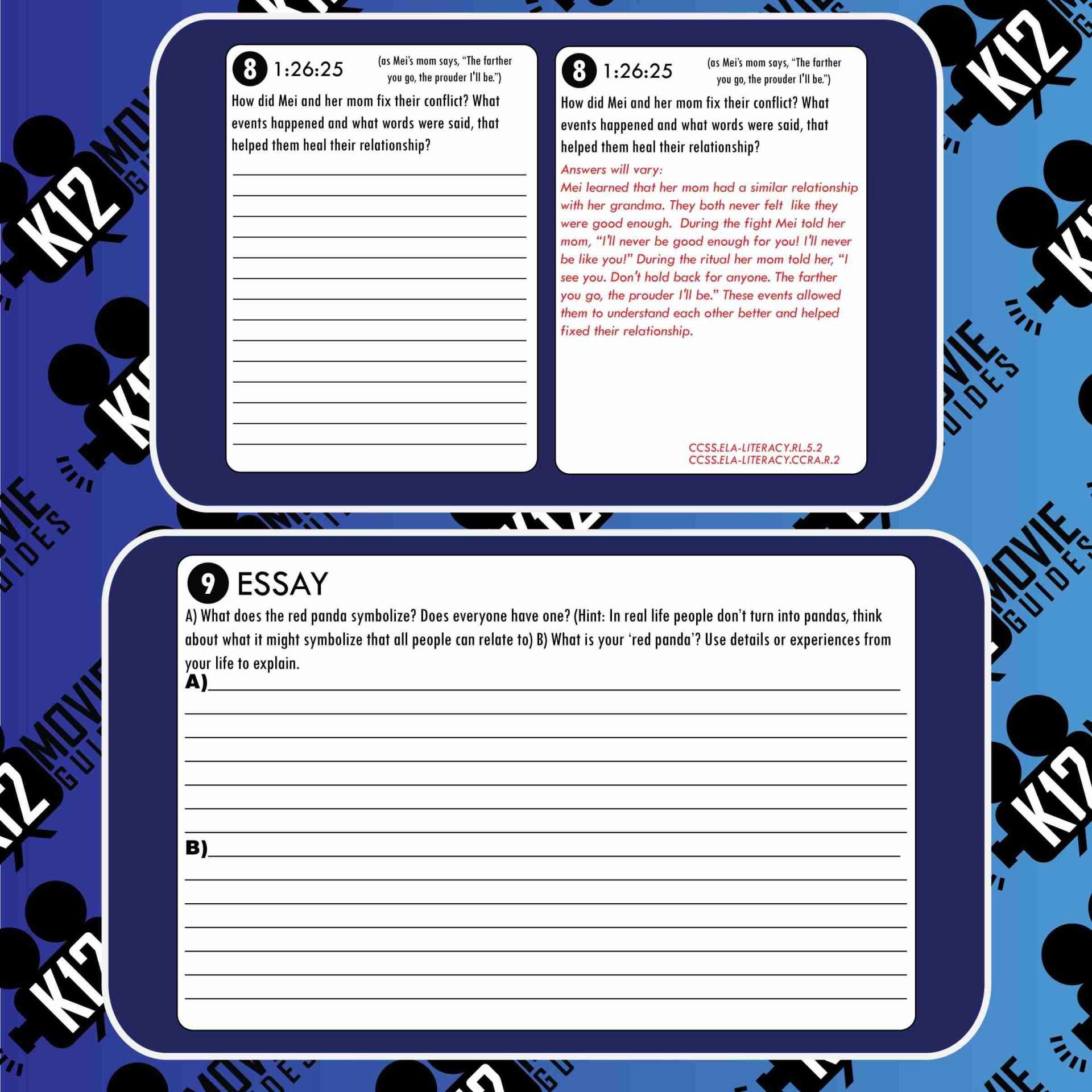 Turning Red Movie Guide | Worksheet | Questions | Google Slides (PG - 2022) Sample