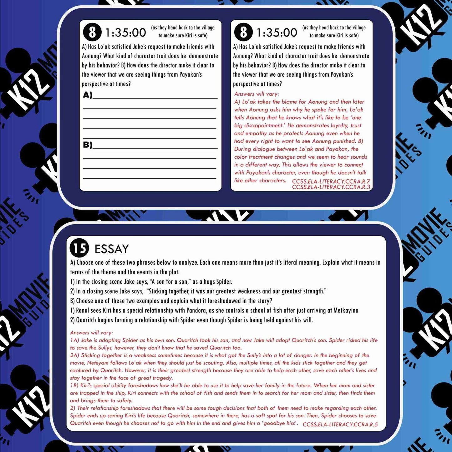 Avatar: The Way of the Water Movie Guide | Worksheet | Questions (PG13 - 2022) Sample 2