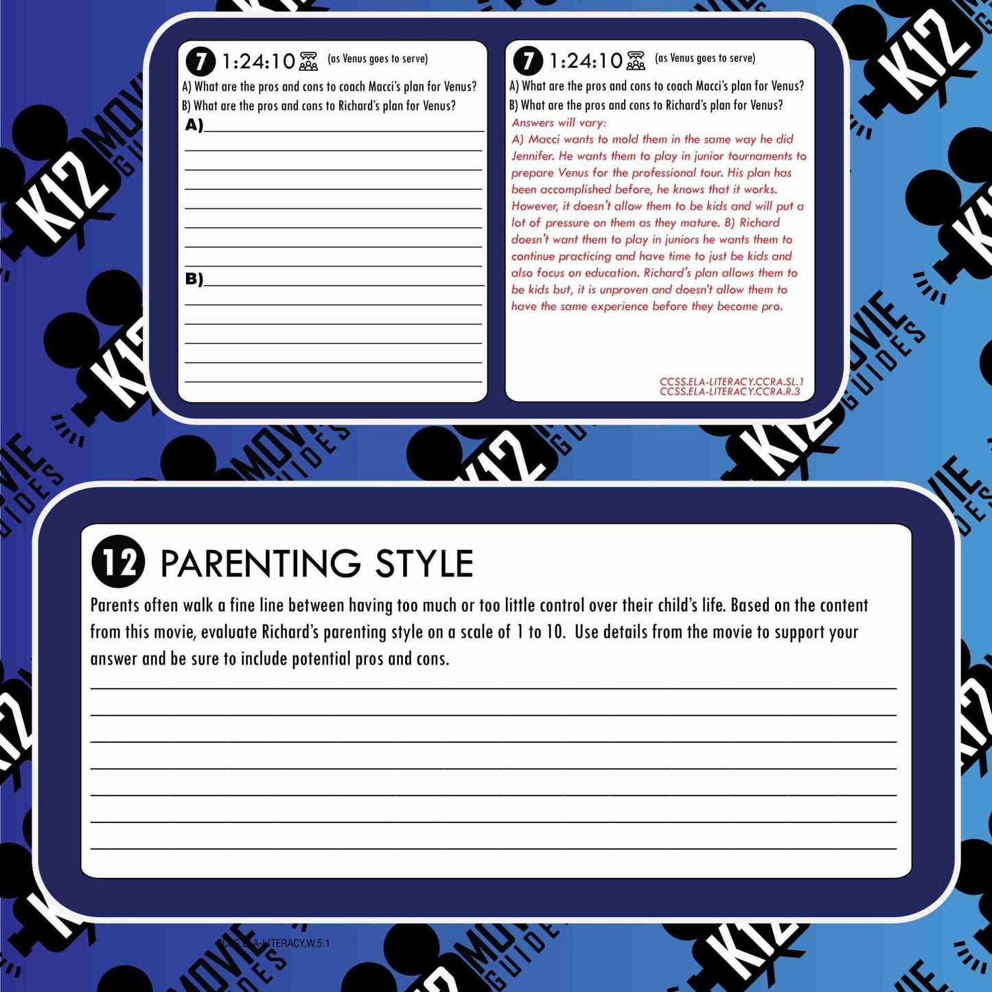 King Richard Movie Guide | Worksheet | Questions | Google Slides (PG13 - 2021) Sample
