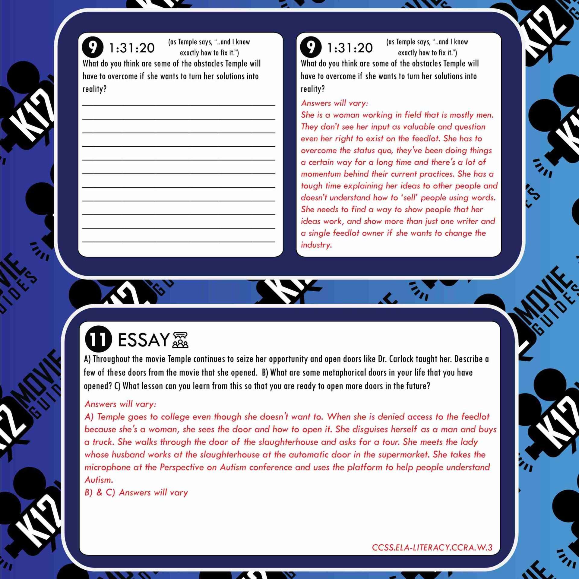 Temple Grandin Movie Guide | Questions | Worksheet (TVPG - 2010) Free Sample