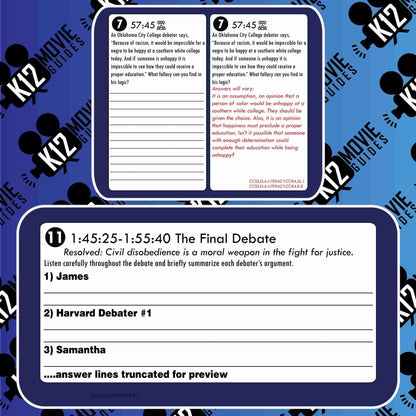 The Great Debaters Movie Guide | Questions | Worksheet | Google Form (PG13 - 2007) Free Sample