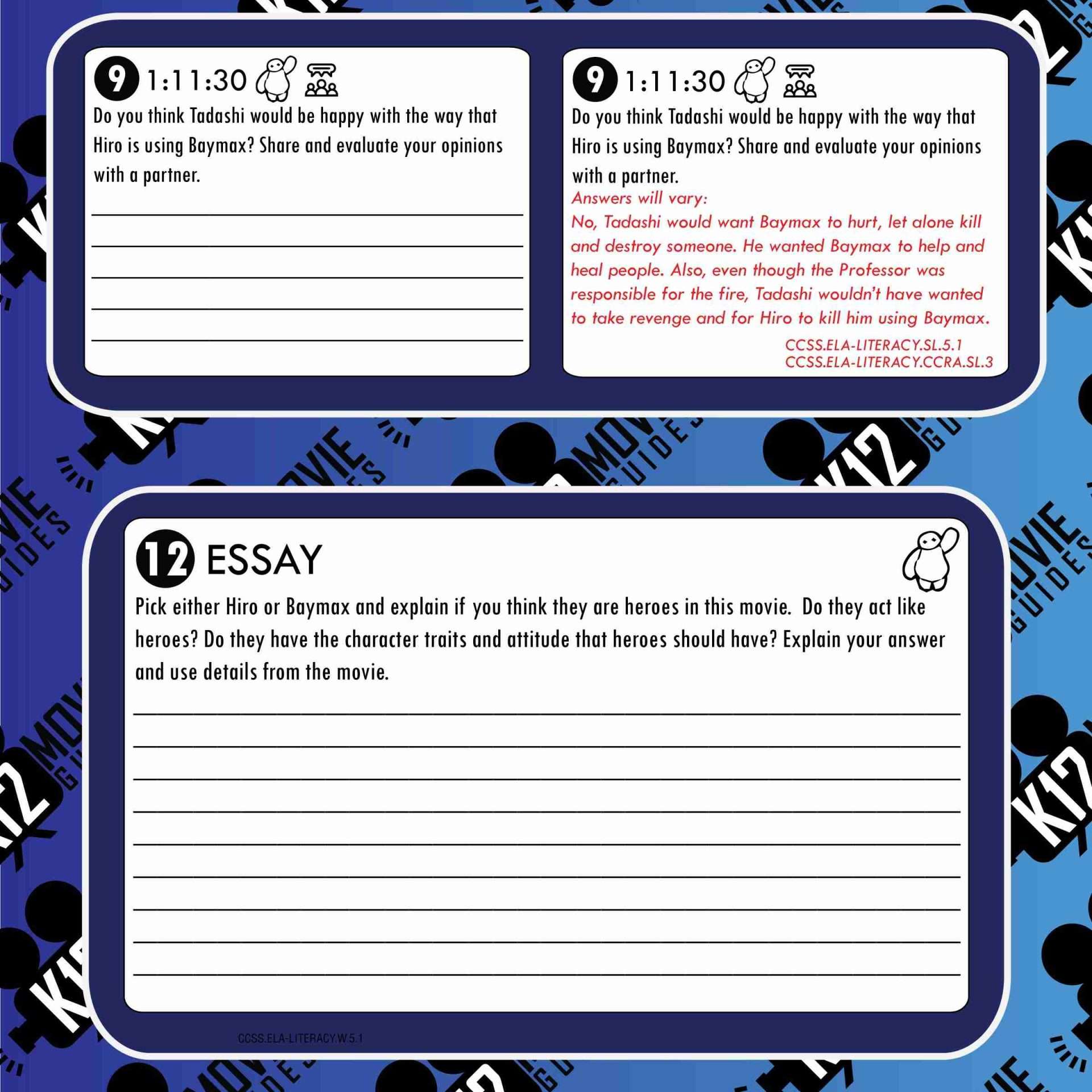 Big Hero 6 Movie Guide | Questions | Worksheet | Google Form (PG - 2014) Free Sample