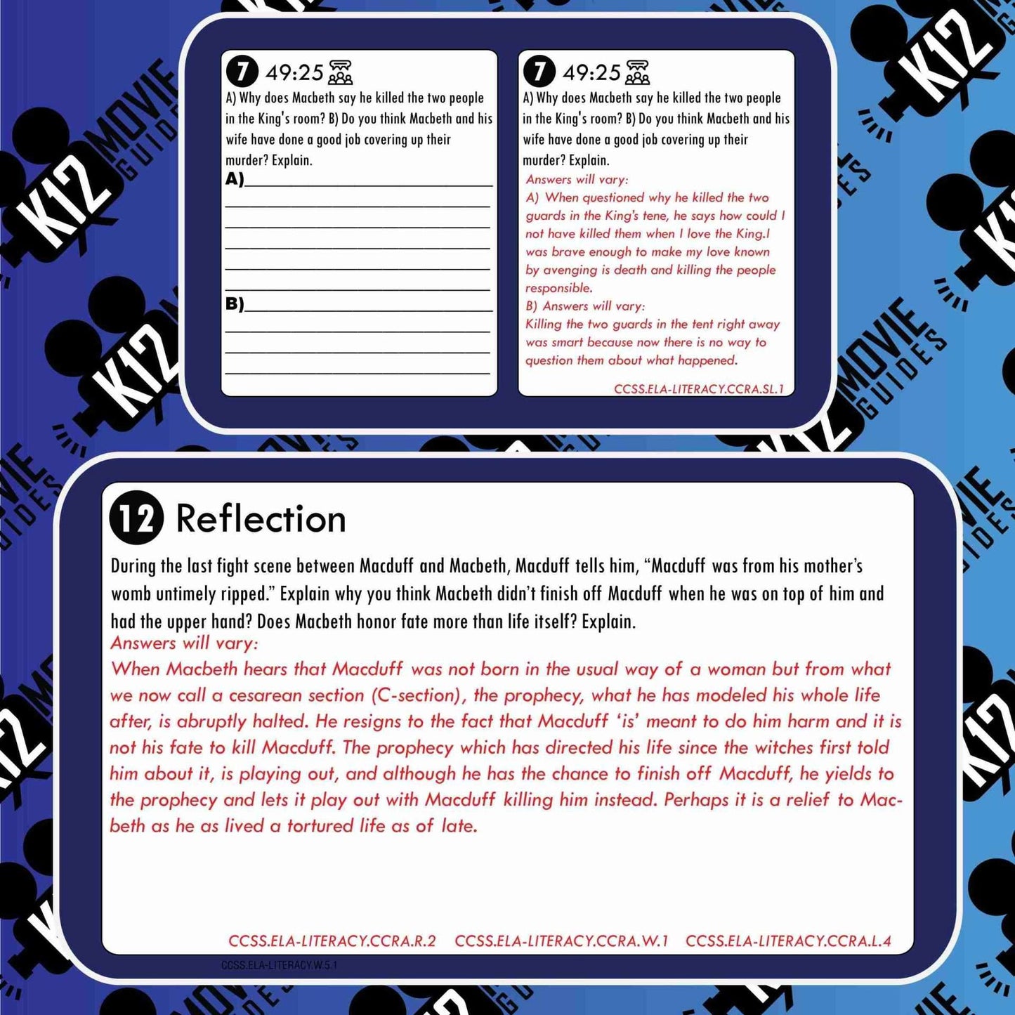 Macbeth Movie Guide | Questions | Worksheet (R - 2015) Free Sample