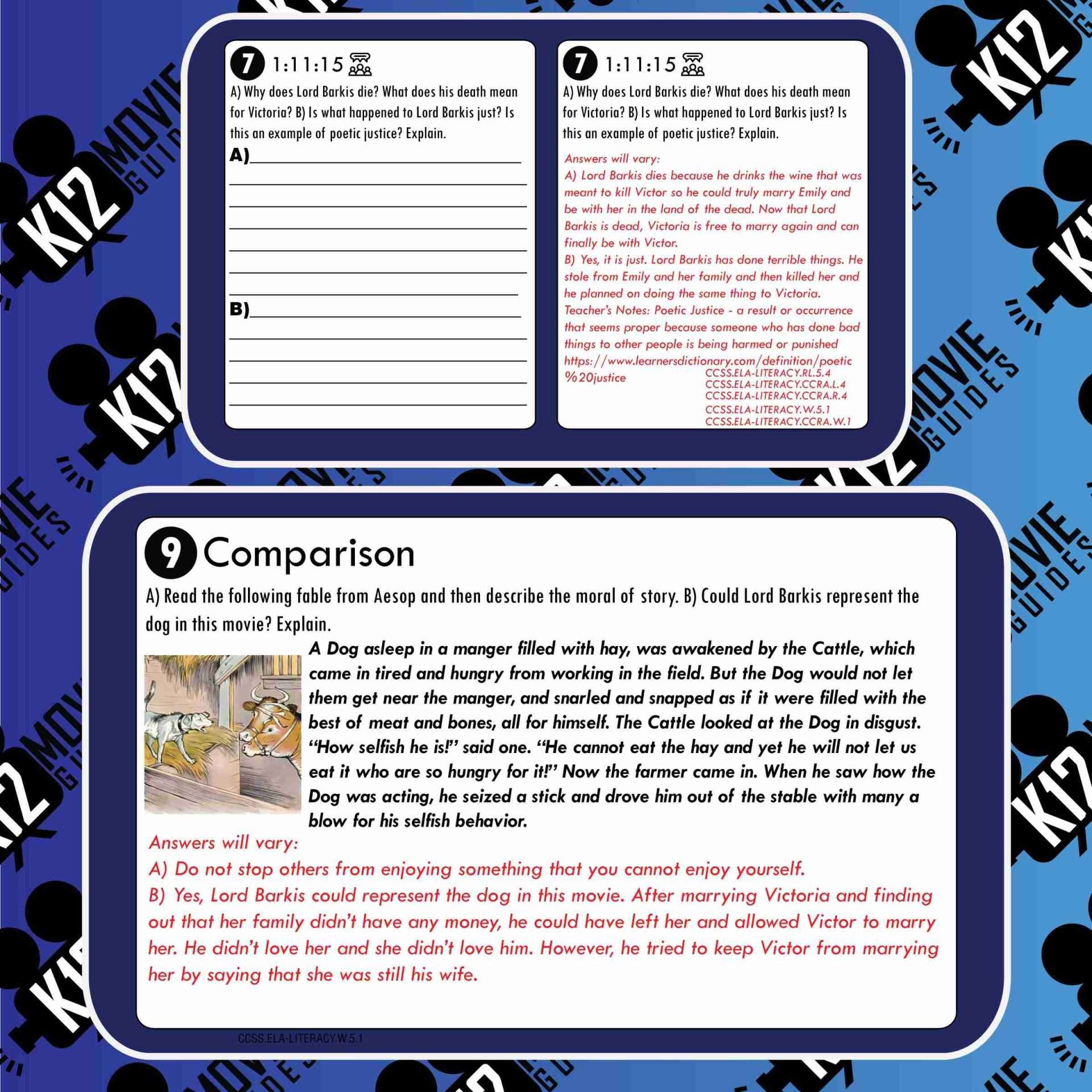 Corpse Bride Movie Guide | Questions | Worksheet | Google Forms (PG - 2005) Free Sample