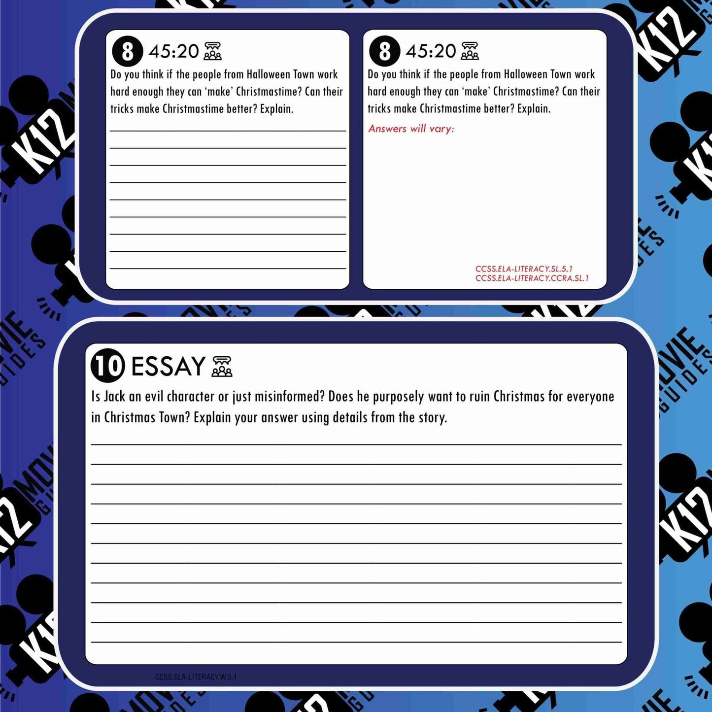 The Nightmare Before Christmas Movie Guide | Questions | Worksheet (PG - 1993) Free Sample