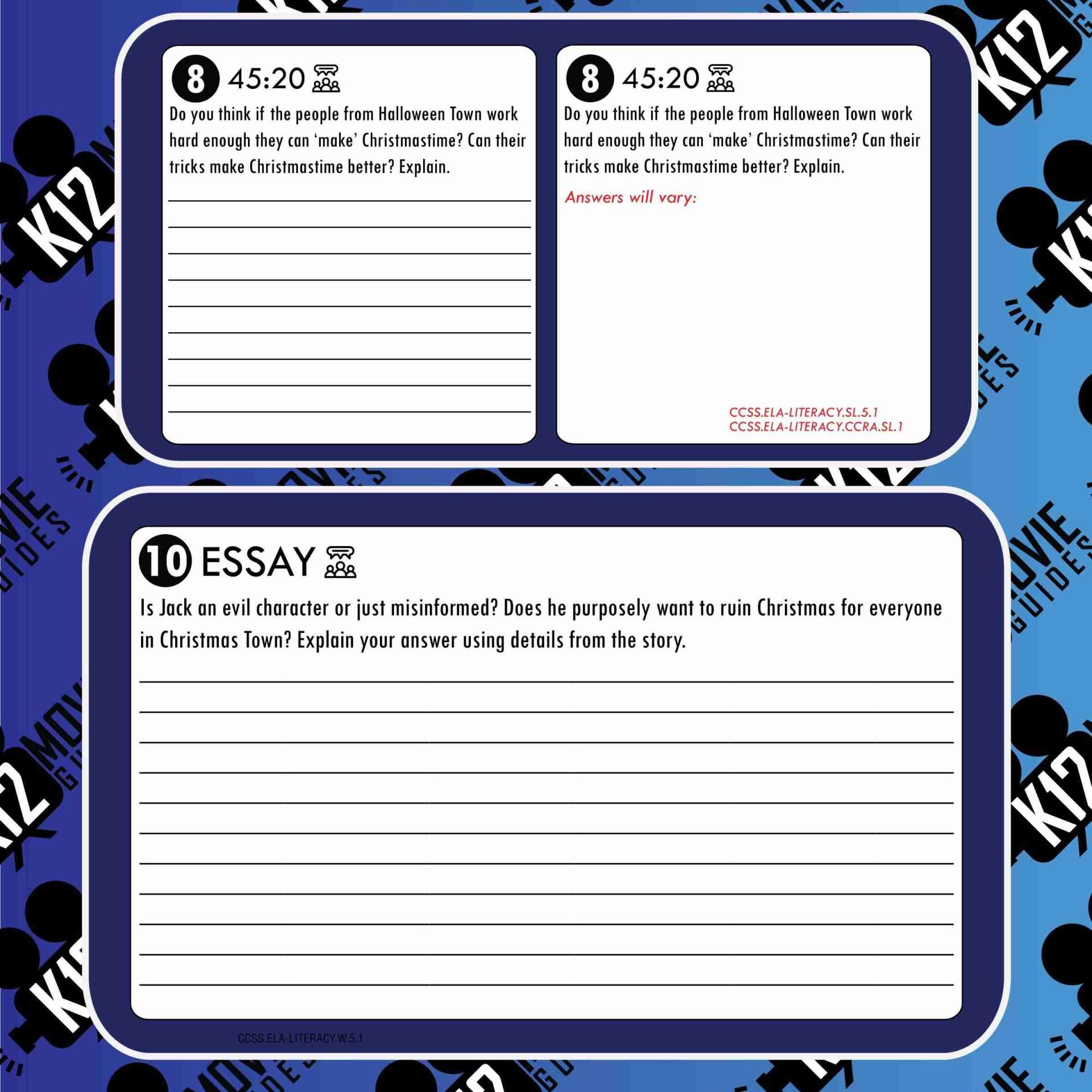 The Nightmare Before Christmas Movie Guide | Questions | Worksheet (PG - 1993) Free Sample