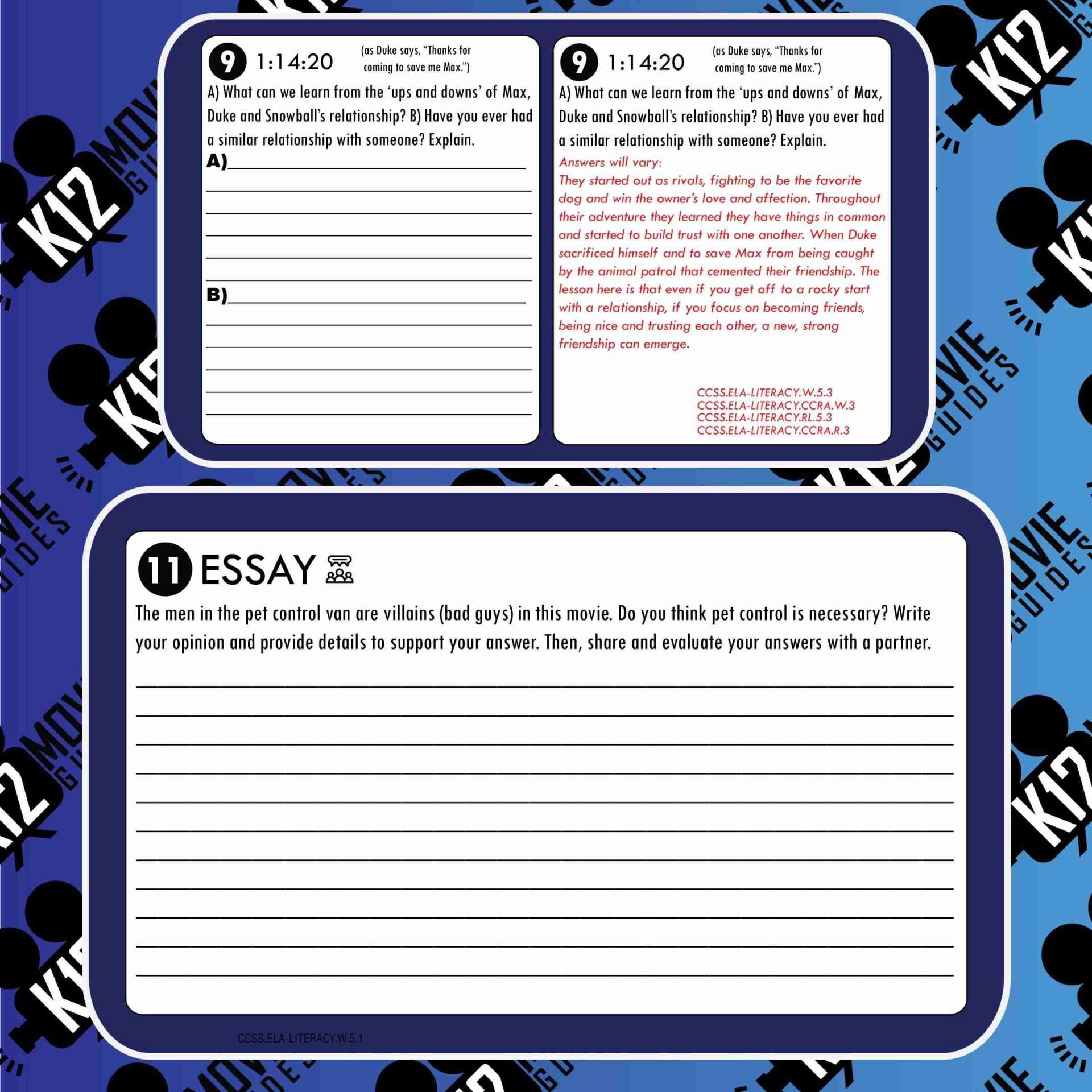 The Secret Life of Pets Movie Guide | Questions | Google Forms (PG - 2016) Free Sample