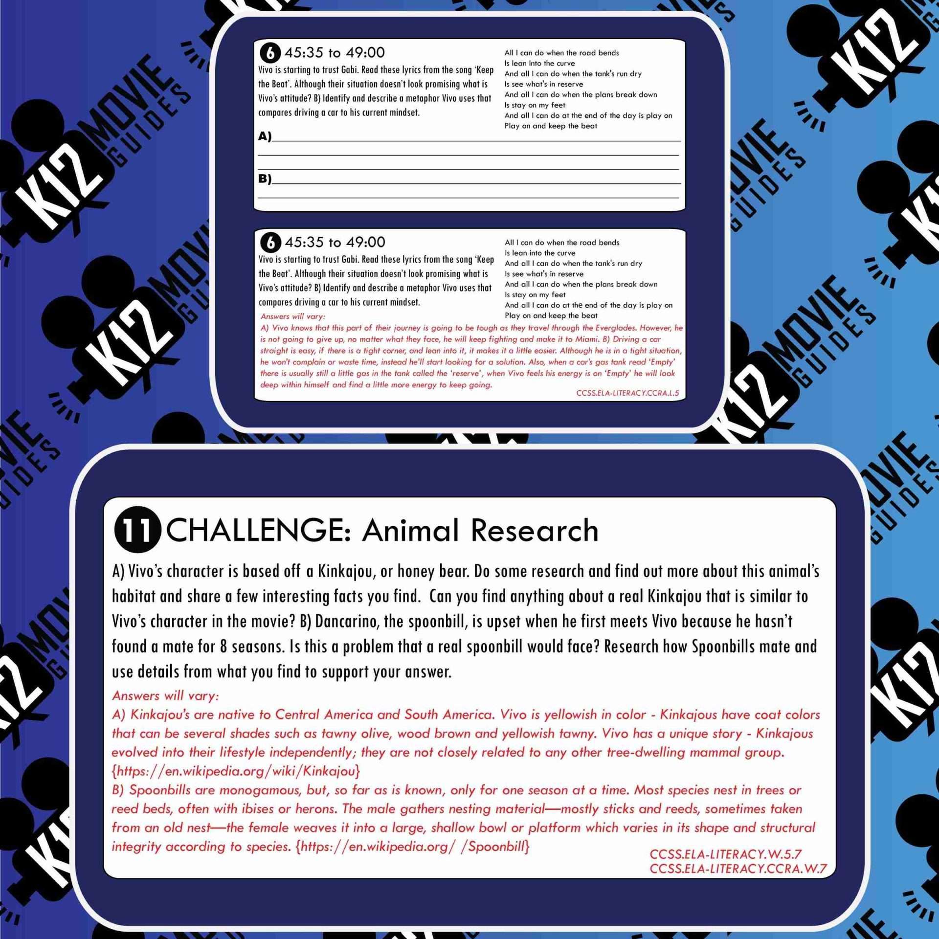 Vivo Movie Guide | Worksheet | Questions | Google Classroom (PG - 2021) Sample