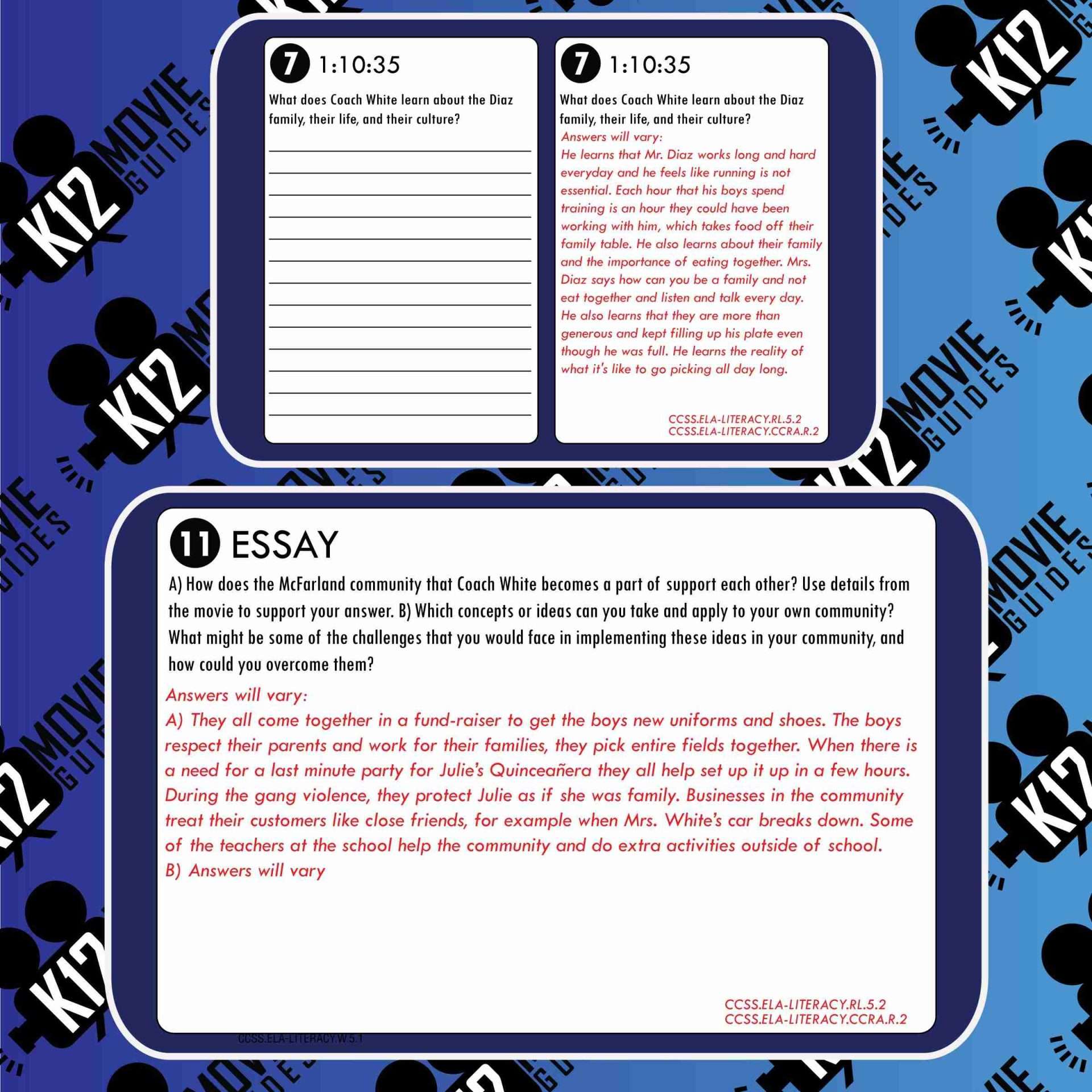 McFarland, USA Movie Guide | Questions | Worksheet | Google Forms (PG - 2015) Free Sample