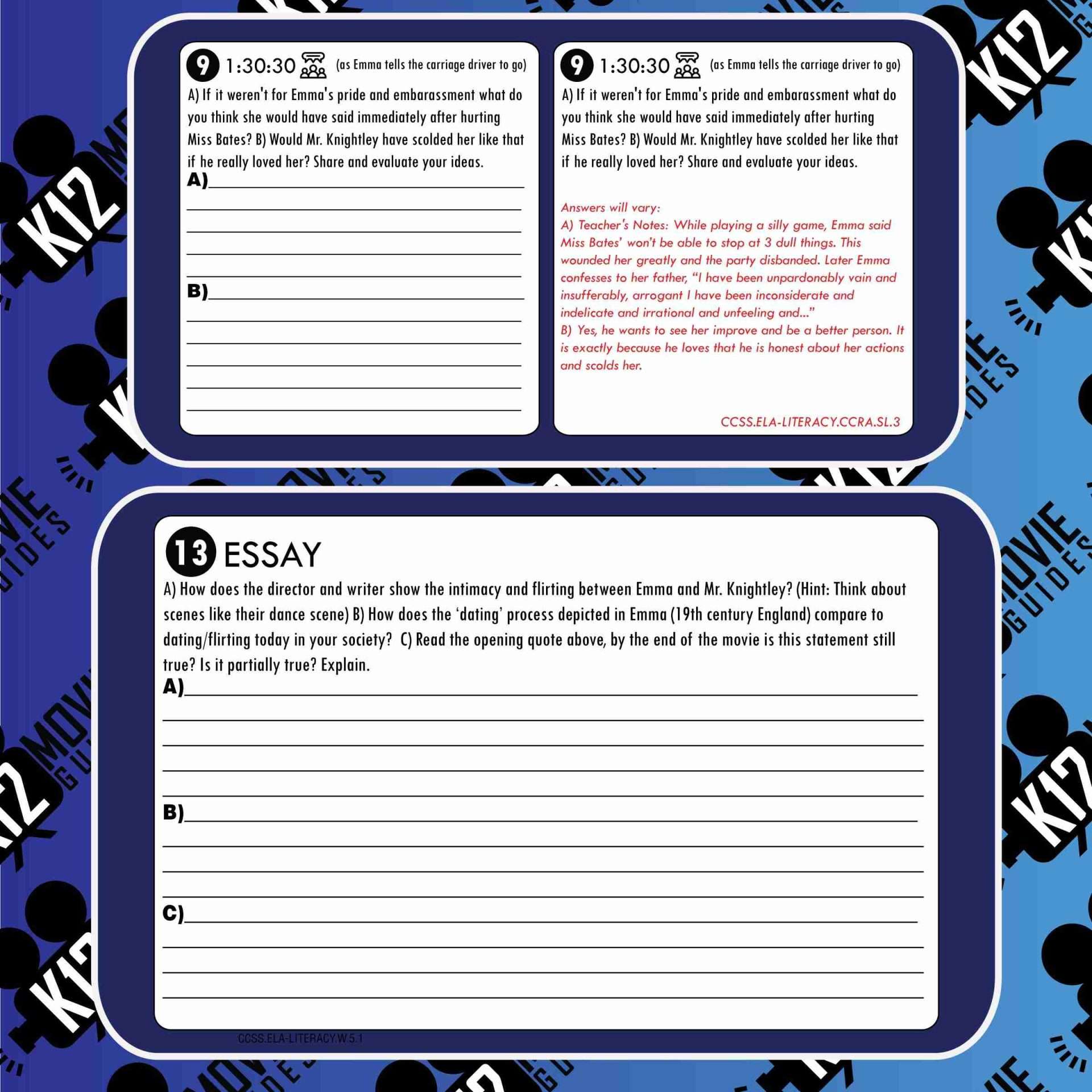 Emma Movie Movie Guide | Questions | Worksheet (PG - 2020) Free Questions