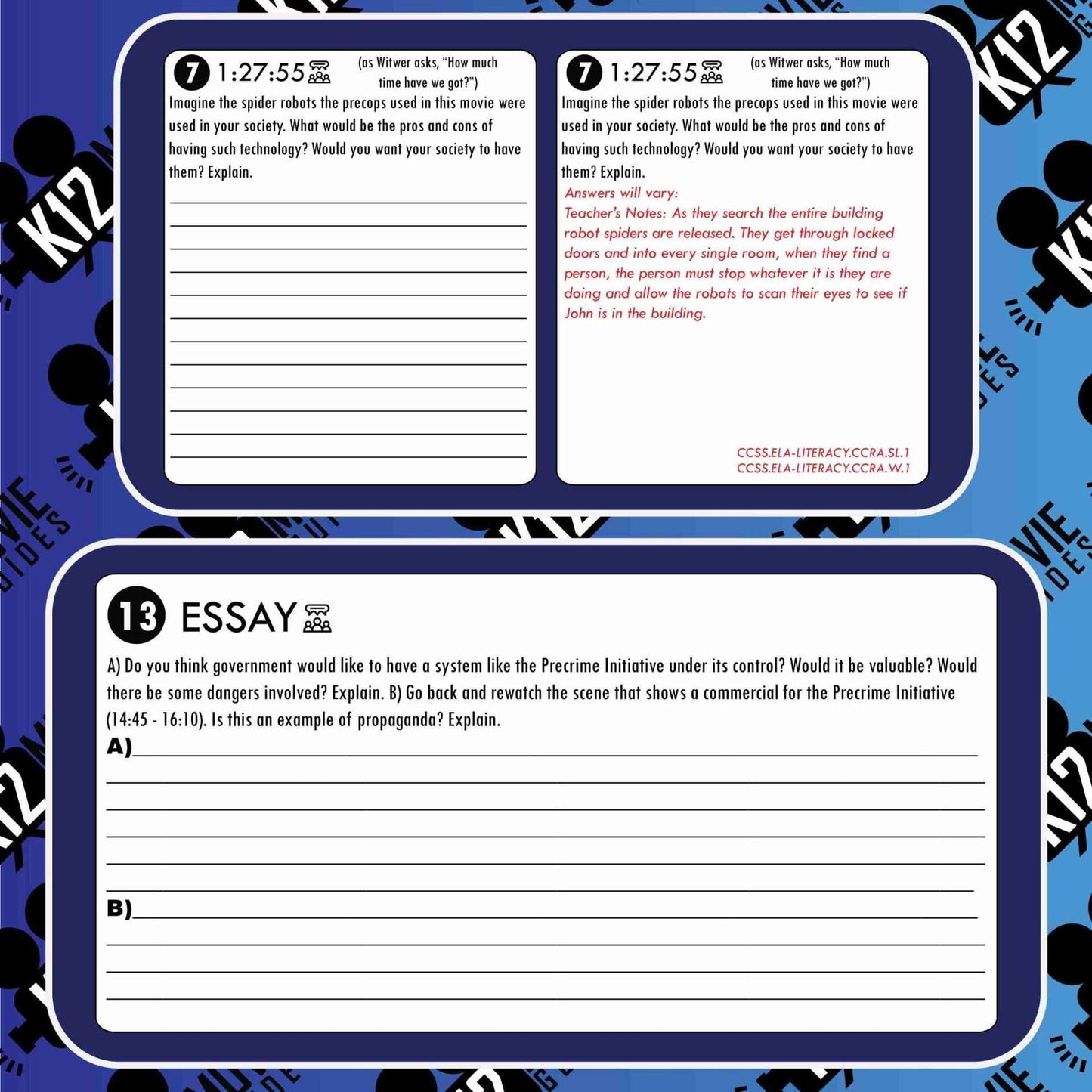Minority Report Movie Guide | Worksheet | Questions | Google Slides (PG13 - 2002) Sample