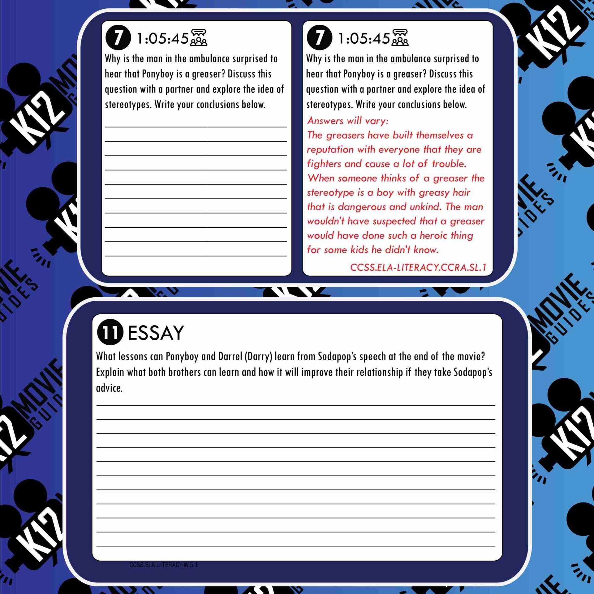 The Outsiders Movie Guide | Questions | Worksheet (PG13 - 1983) Free Sample