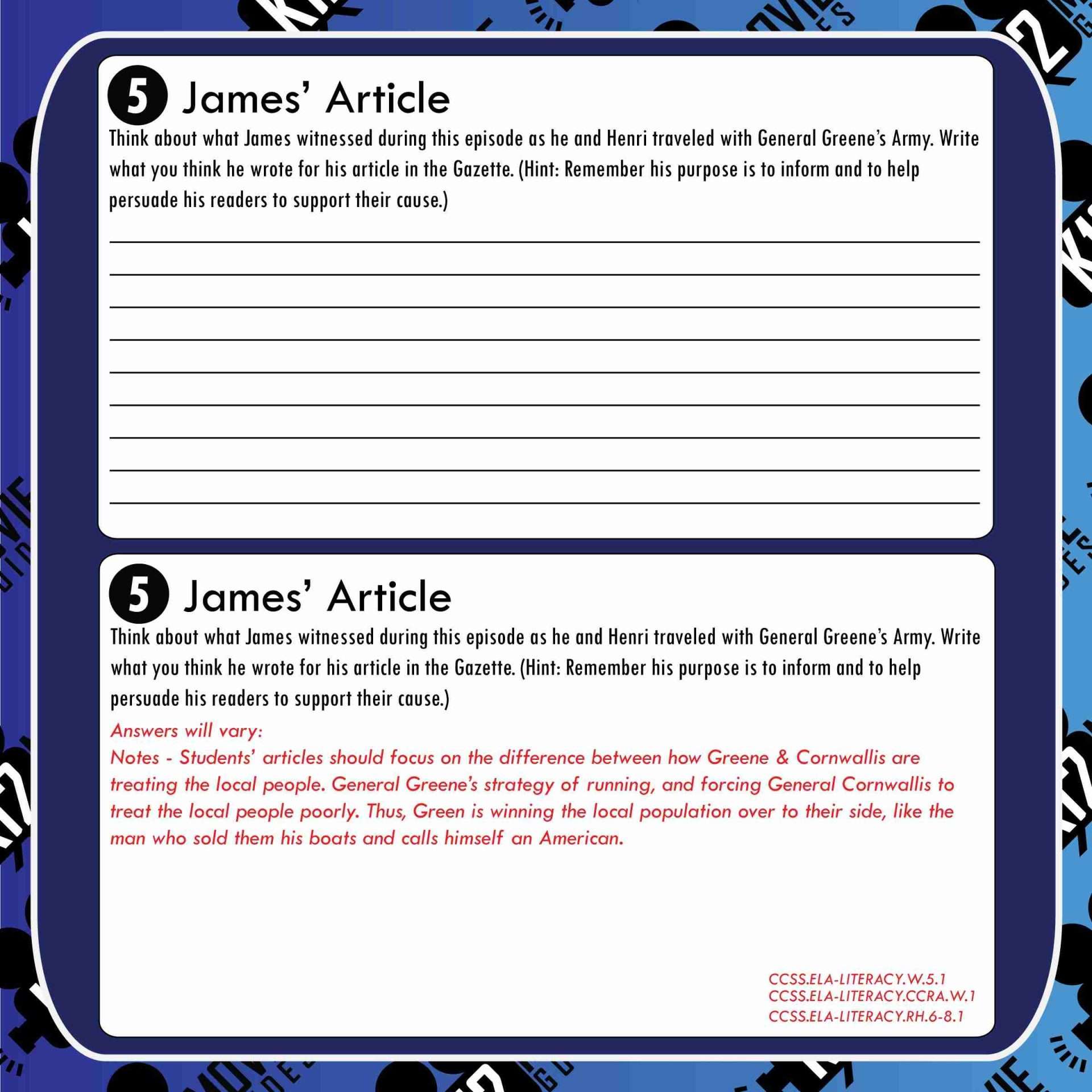 Liberty's Kids | Conflict in the South Episode 33 (E33) Movie Guide | Worksheet Free Sample