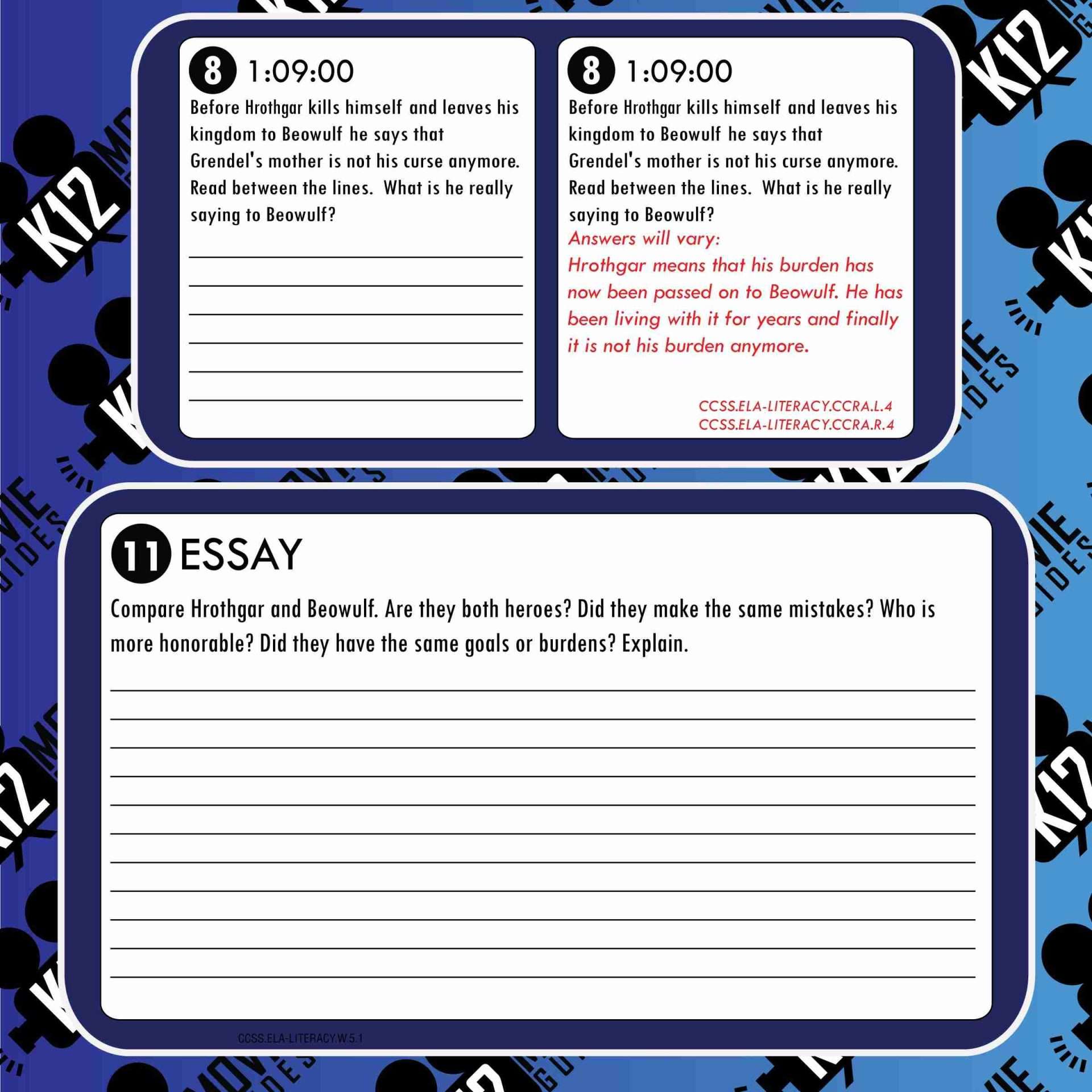 Beowulf Movie Guide | Questions | Worksheet | Google Form (PG13 - 2007) Free Sample
