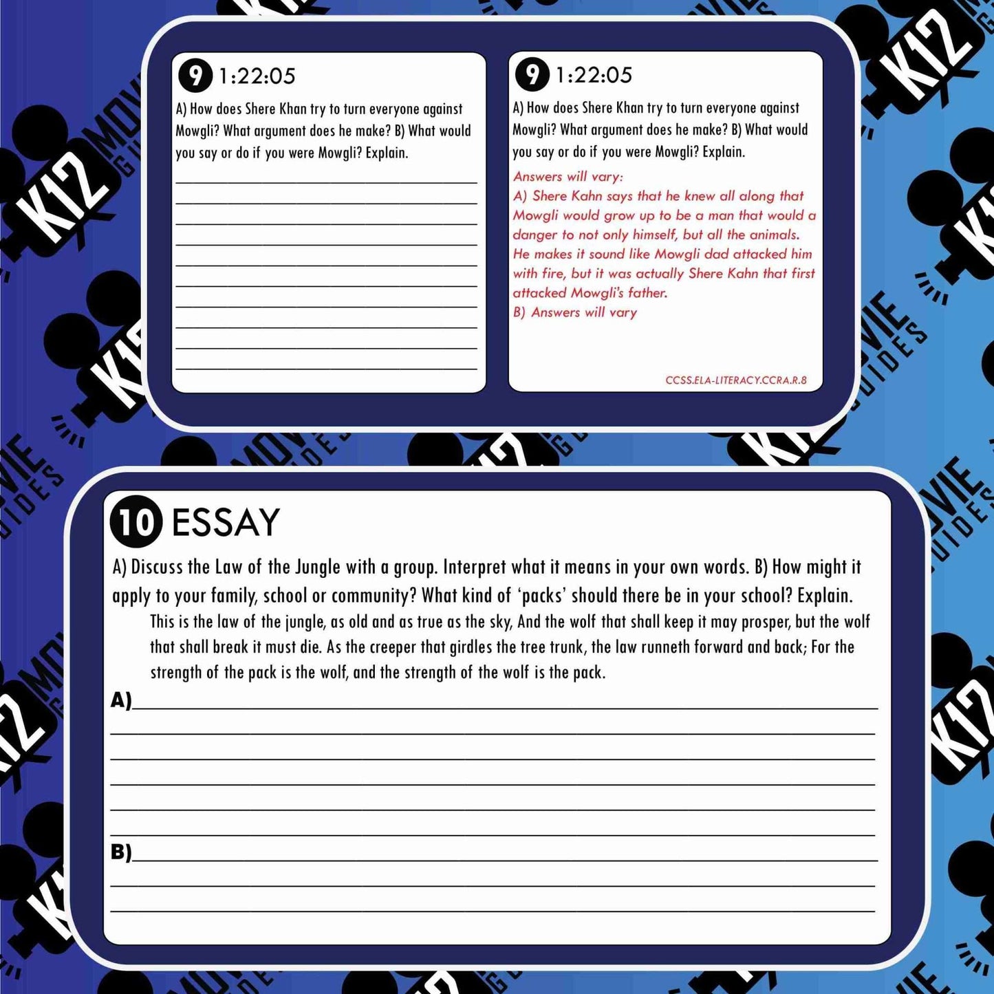The Jungle Book Movie Guide | Questions | Worksheet | Google Slides (PG - 2016) Sample