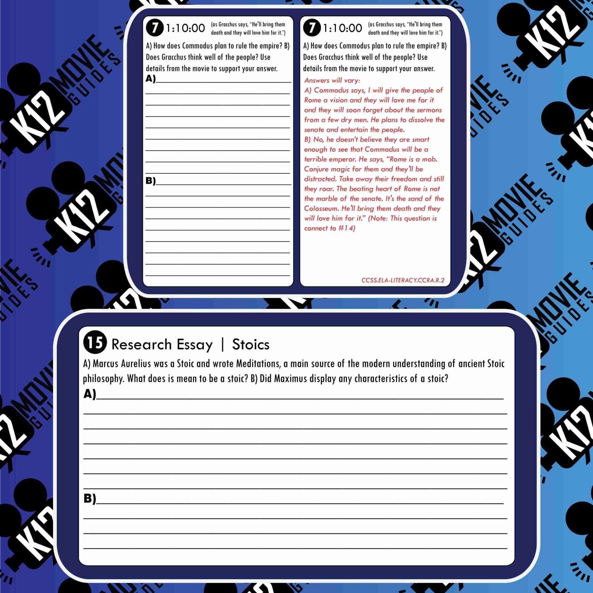 Gladiator Movie Guide | Worksheet | Google Slides (R - 2000) | Sample