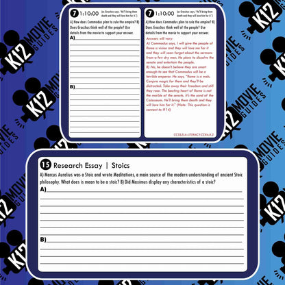 Gladiator Movie Guide | Worksheet | Google Slides (R - 2000) | Sample