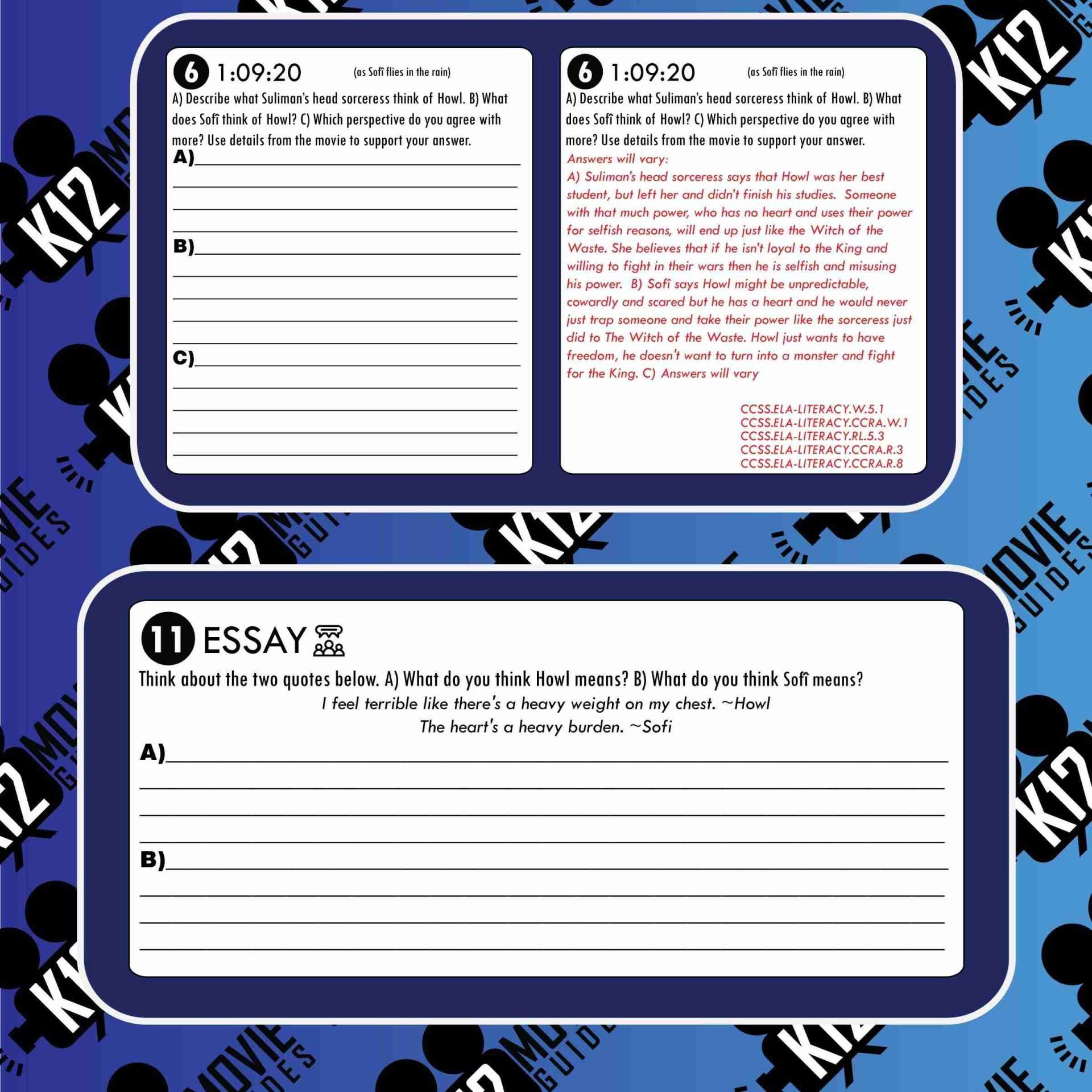 Howl's Moving Castle Movie Guide | Worksheet | Google Slides (PG - 2004) Sample