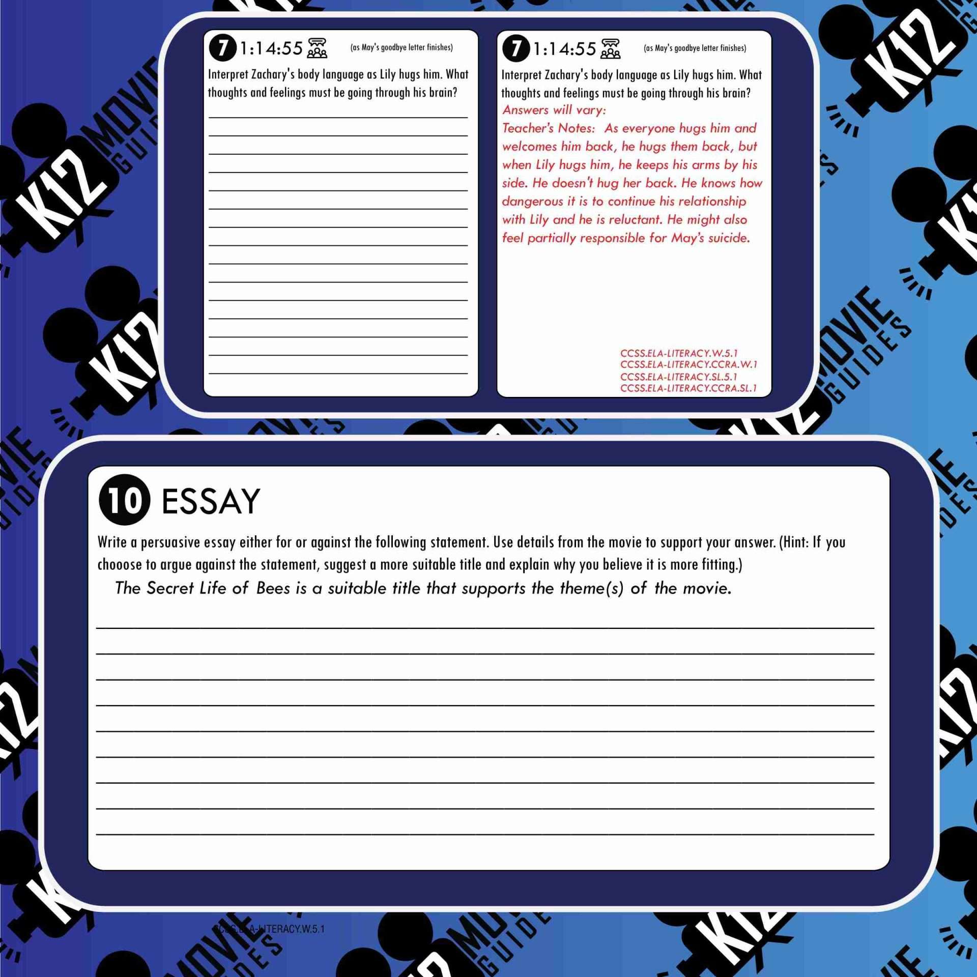 The Secret Life of Bees Movie Movie Guide | Questions | Worksheet (PG - 2020) Free Questions