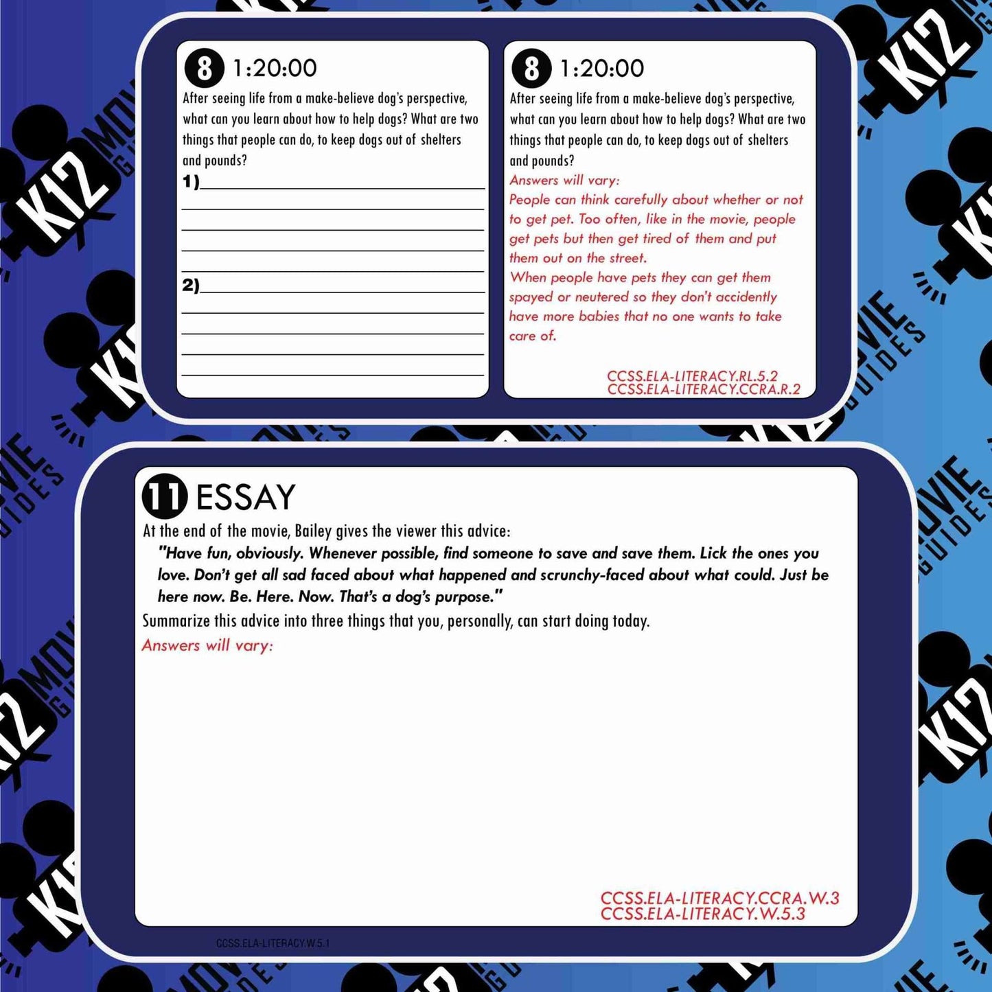 A Dog's Purpose Movie Guide | Questions | Worksheet (PG - 2017) Free Sample