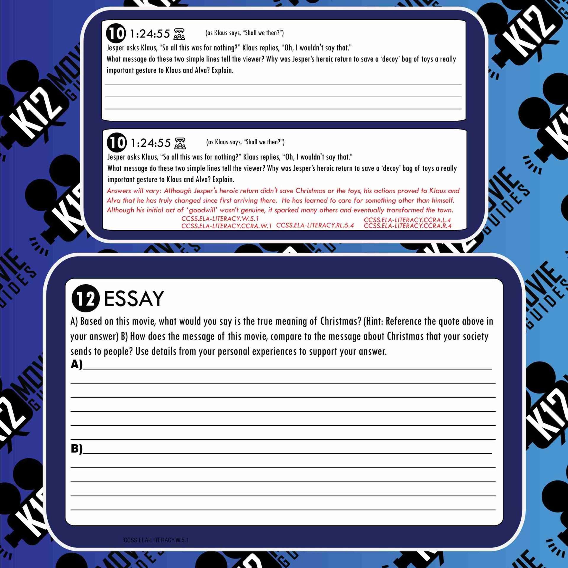 Klaus Movie Guide | Questions | Worksheet | Google Form (PG - 2019) Free Sample