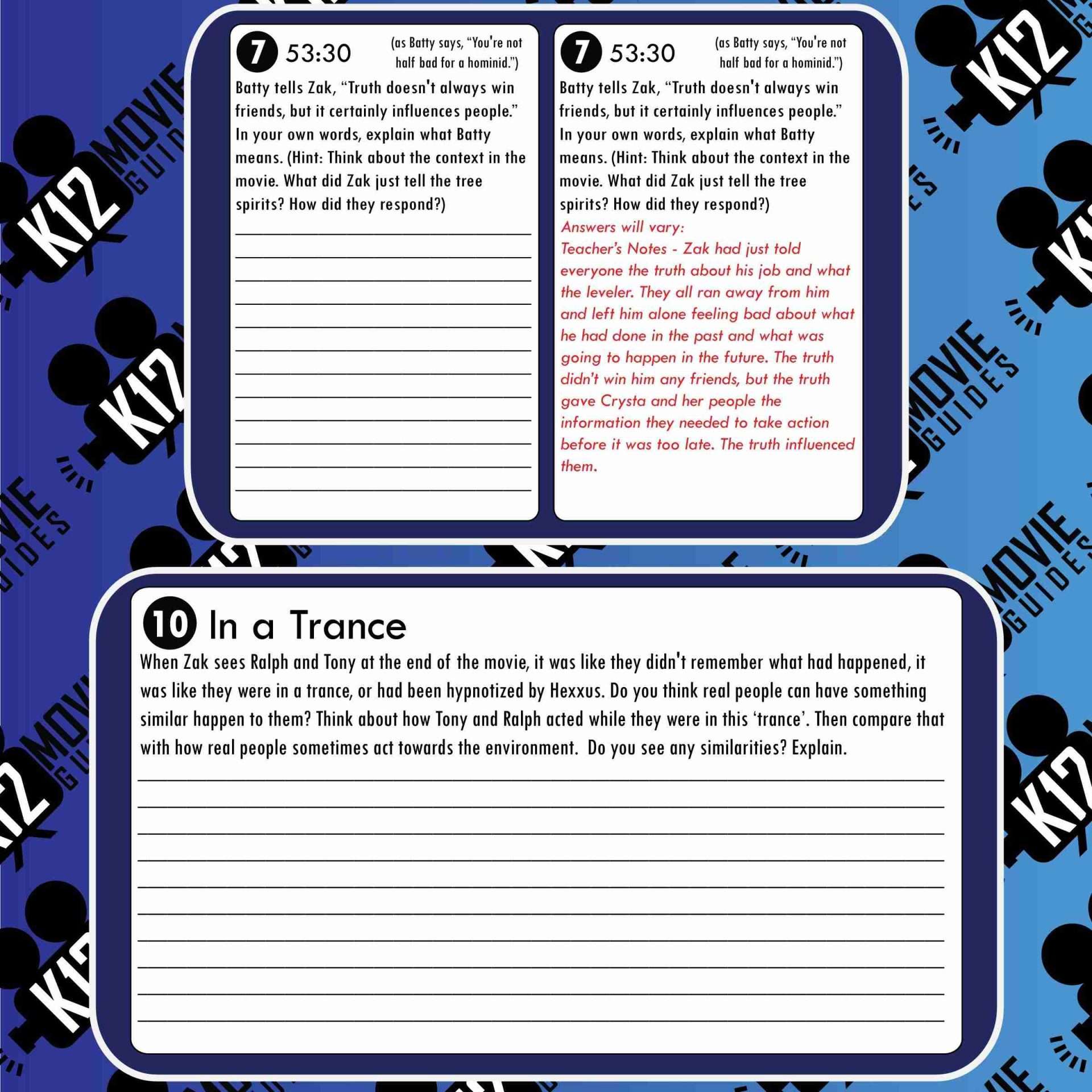 FernGully: The Last Rain Forest Movie Guide | Questions | Worksheet (G - 1992) Free Sample