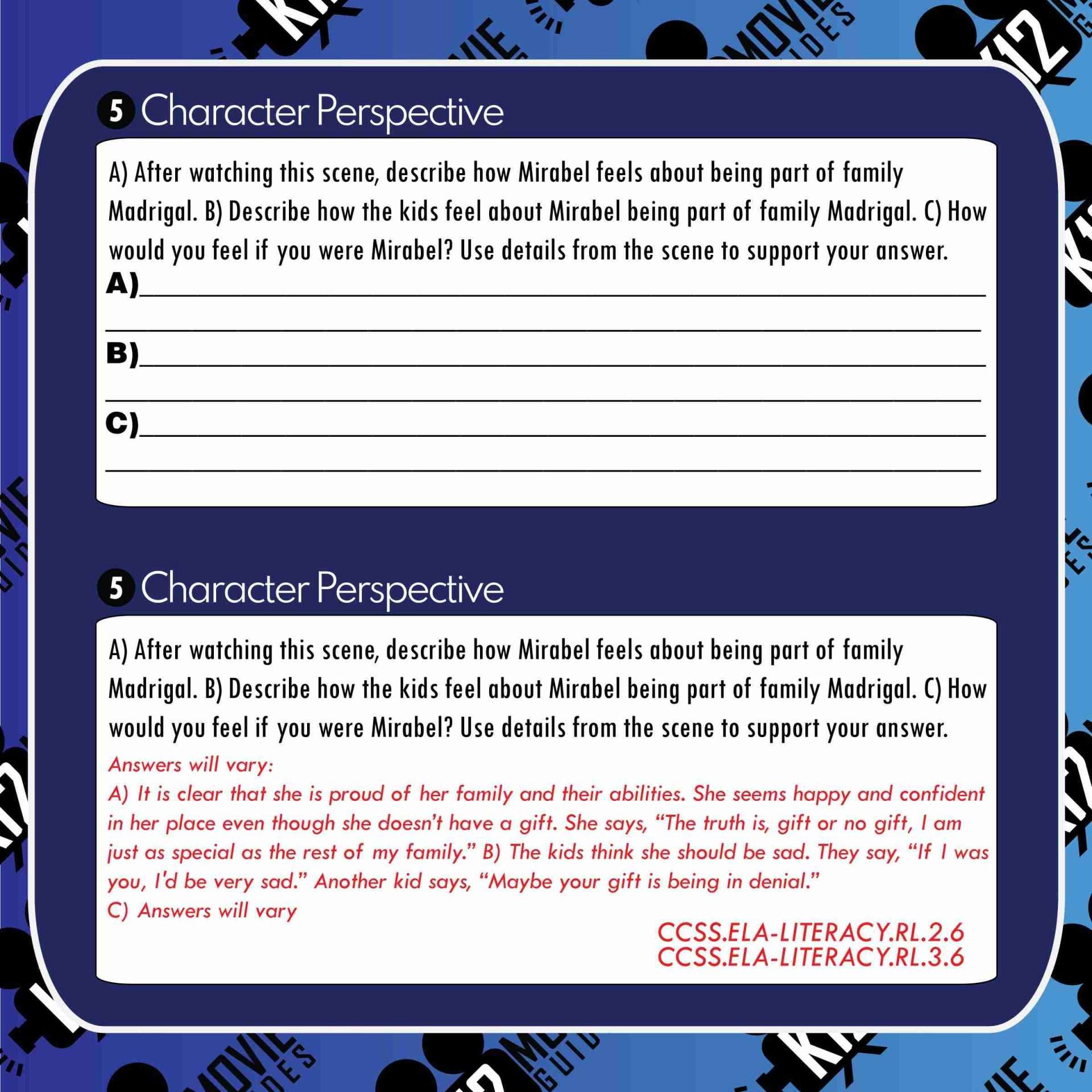 Teach CCSS with a 6 minute clip from Encanto (2021) | Character Study | Sample