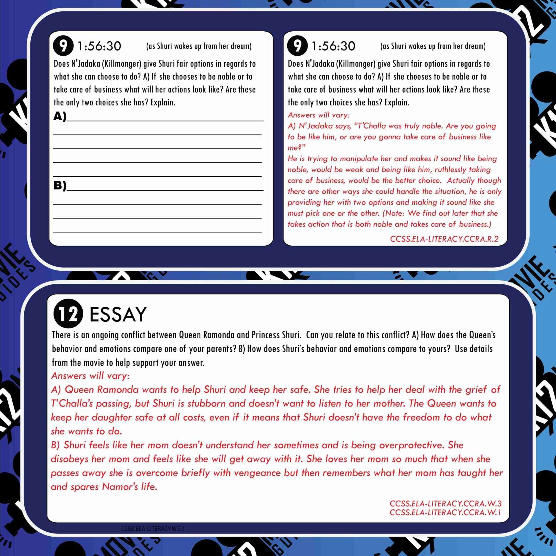 Black Panther: Wakanda Forever Movie Guide | Worksheet | Questions (PG13 - 2022) Sample